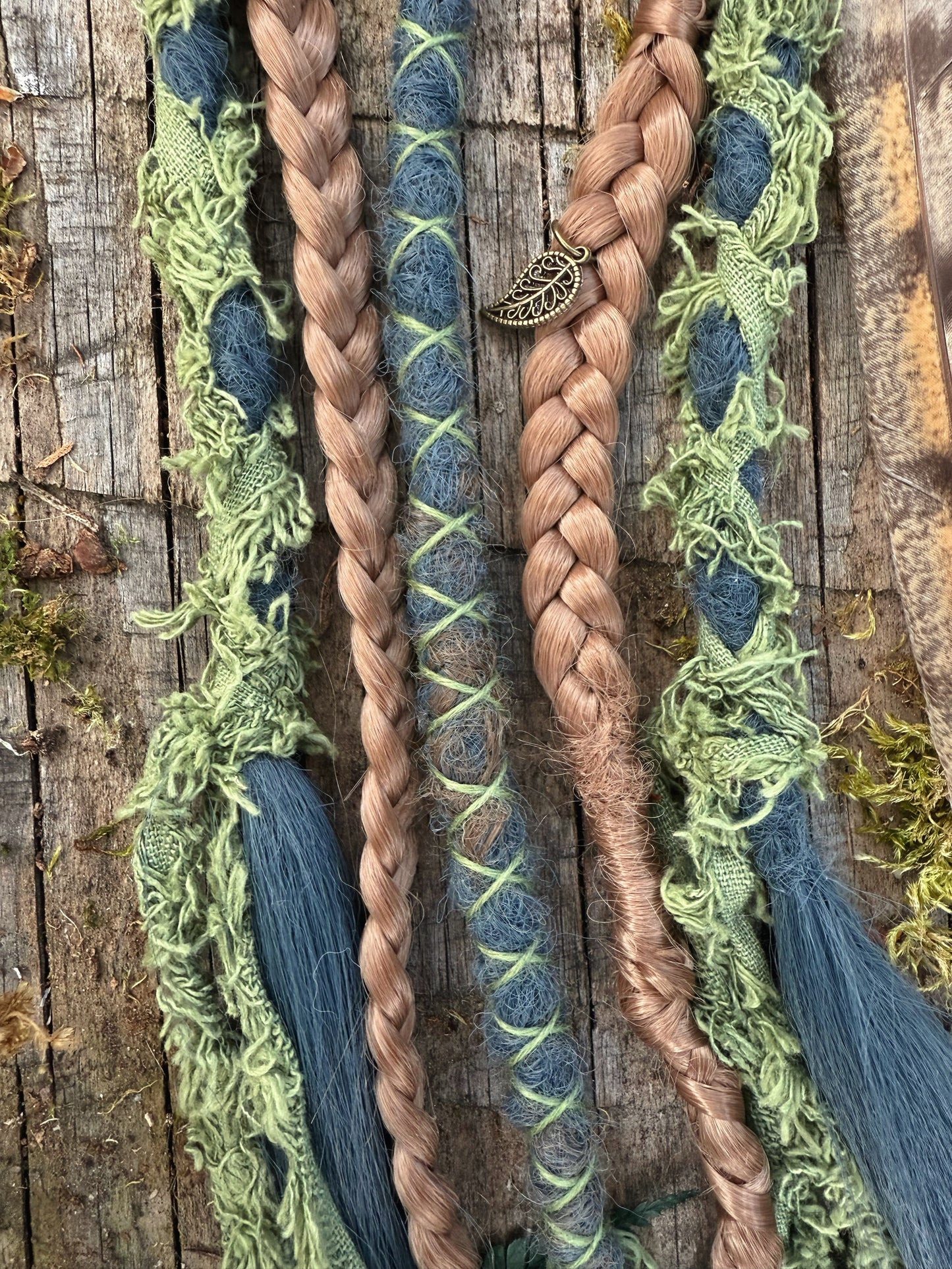 Set of 3 DE (double-ended) & SE Loop Dreadlock Extensions & Braids + Decorations