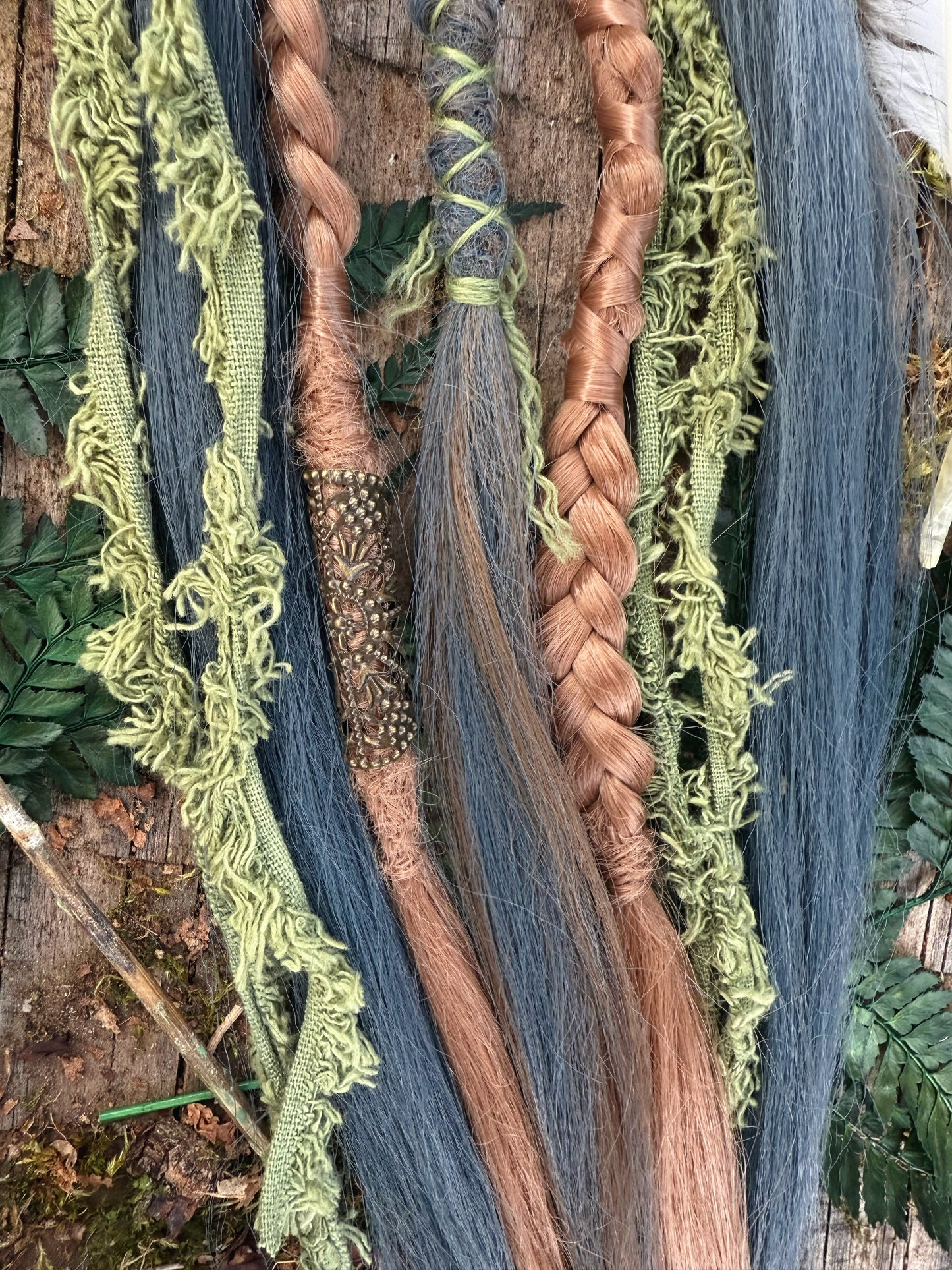 Set of 3 DE (double-ended) & SE Loop Dreadlock Extensions & Braids + Decorations