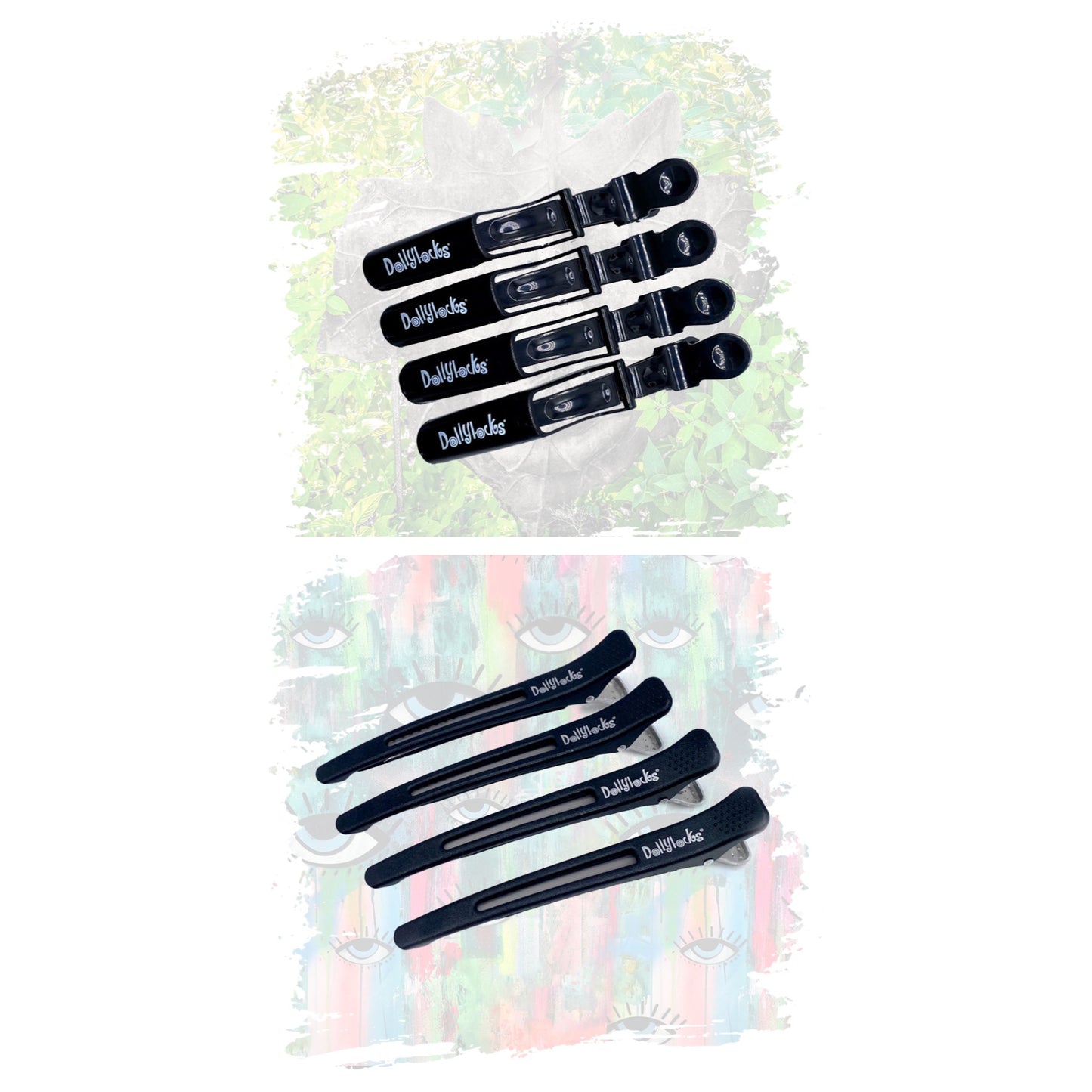 Dollylocks Hair Clips Pack of 8 - Silicone x4, Alligator x4