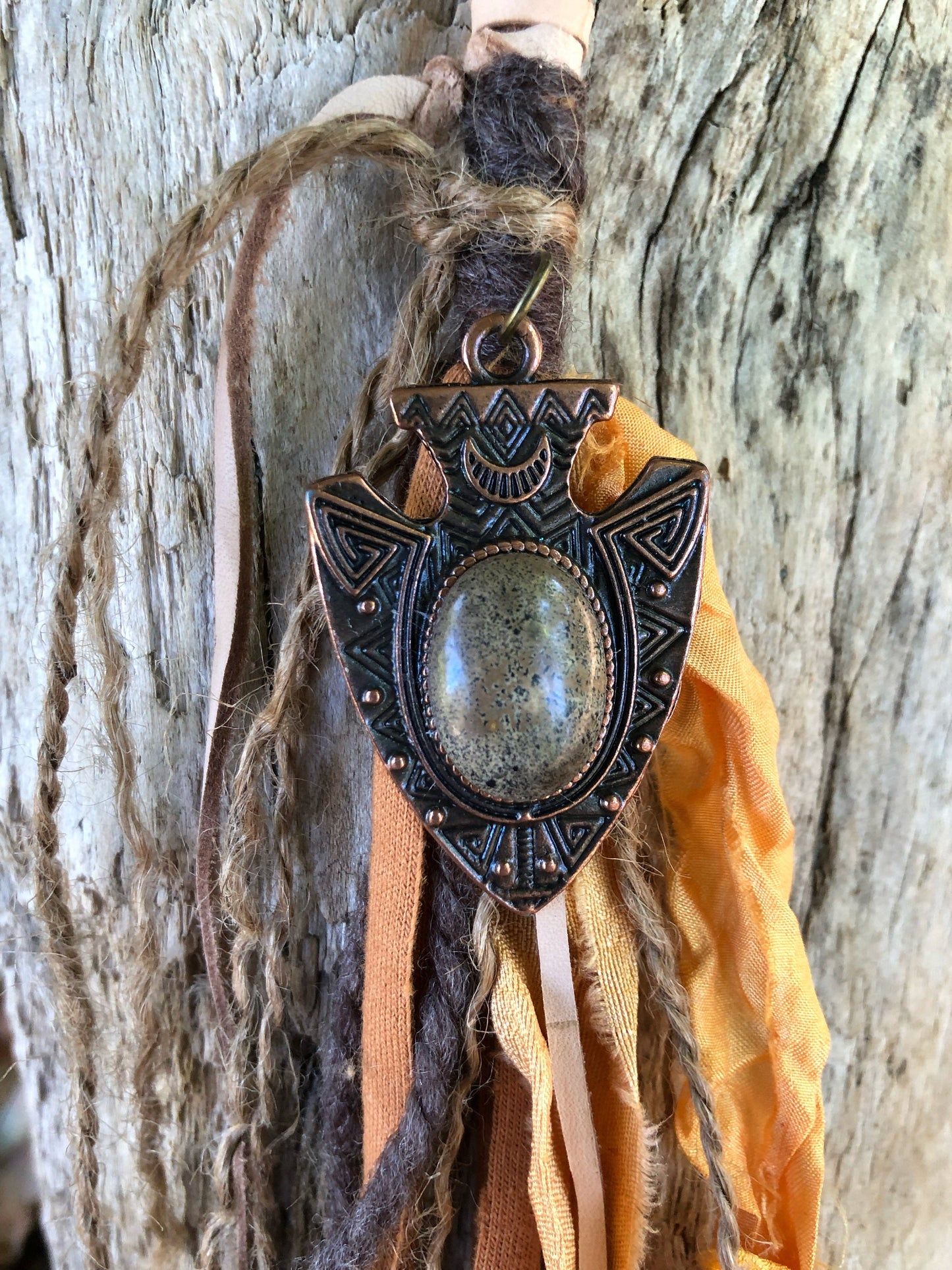 Autumn Moon Hairwrap, Dreadwrap, Fabric Loc Extension, Dreadlock Accessory