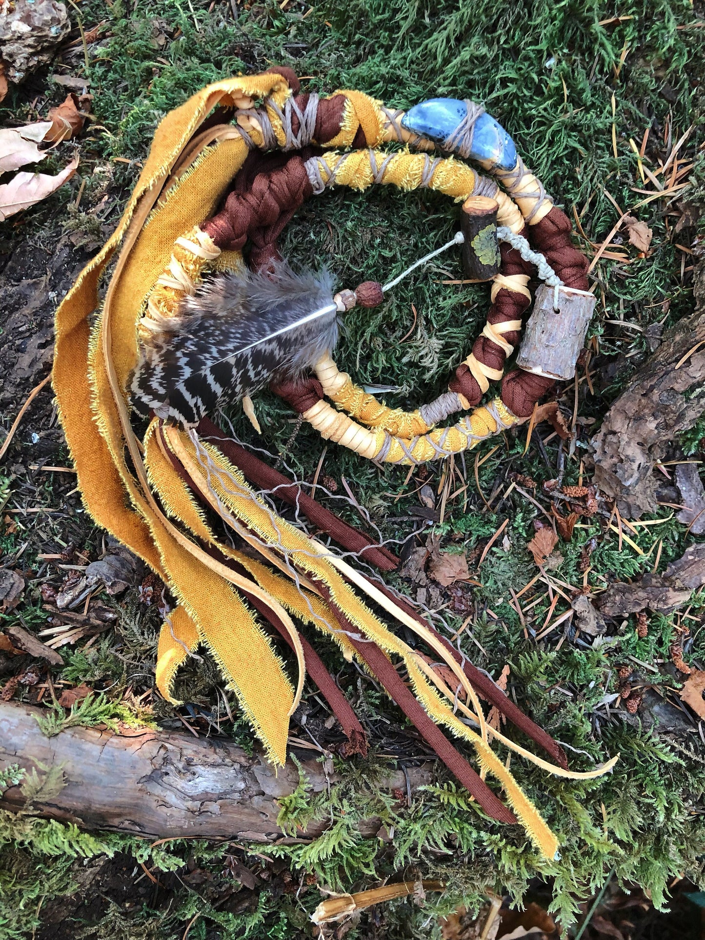 Enchanted Earth Set of 2 Hairwraps, Dreadwraps, Fabric Loc Extensions, Dreadlock Accessories