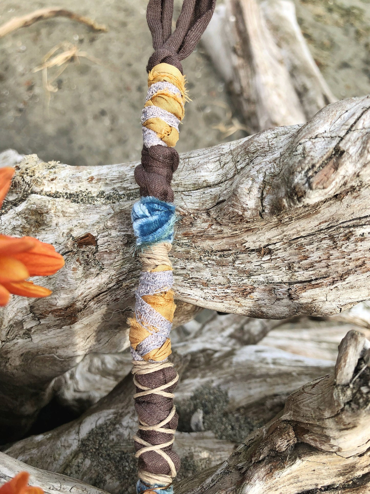 Enchanted Sea Hairwrap, Dreadwrap, Fabric Loc Extension, Dreadlock Accessories