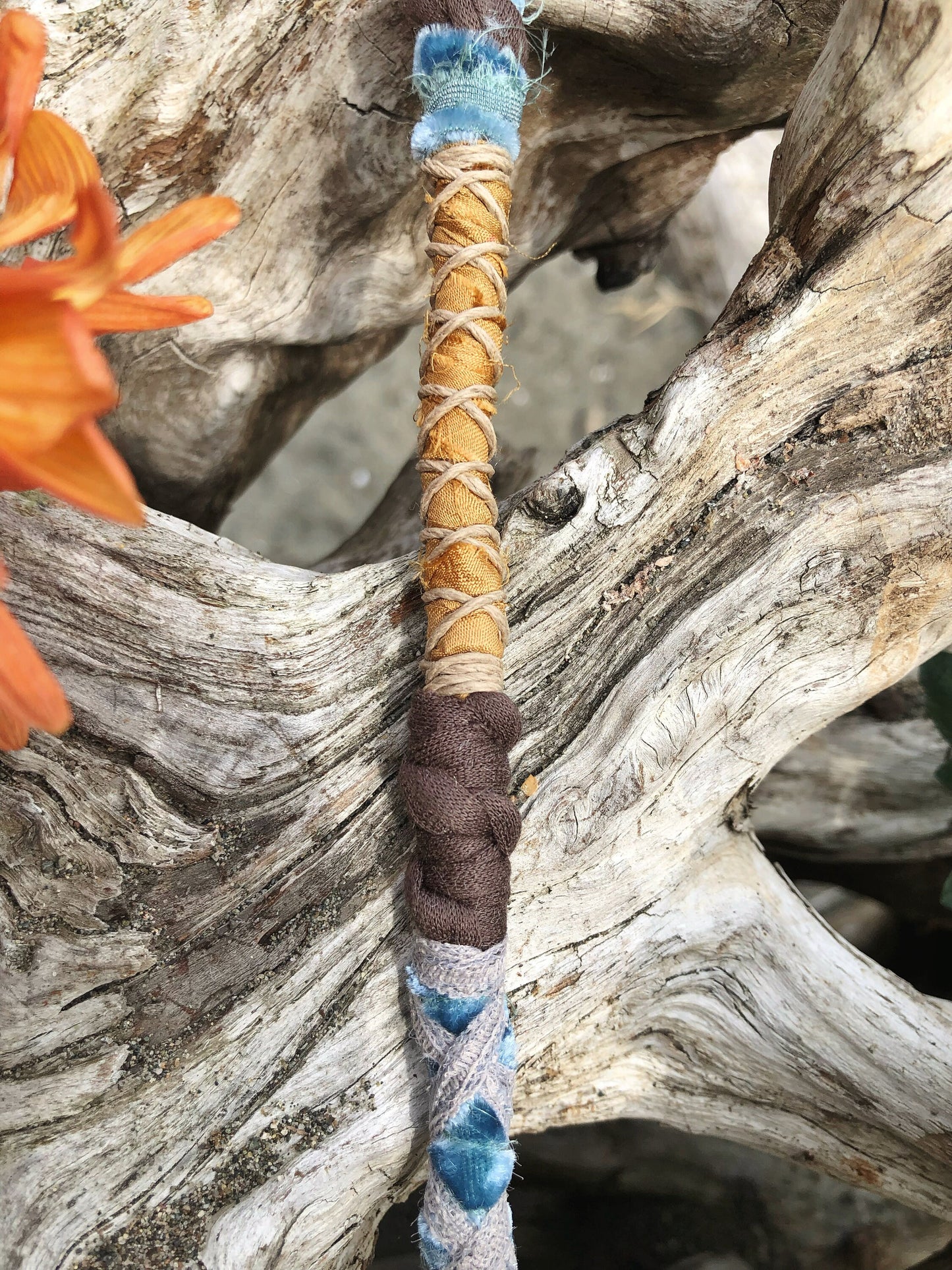 Enchanted Sea Hairwrap, Dreadwrap, Fabric Loc Extension, Dreadlock Accessories