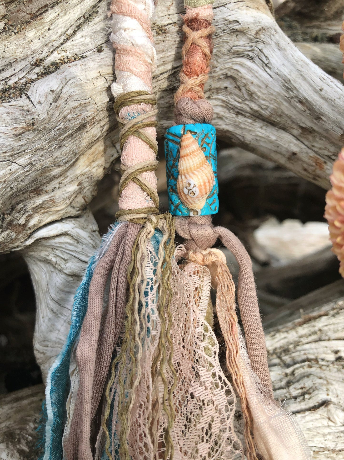 Enchanted Sea Set of 2 Hairwraps, Dreadwraps, Fabric Loc Extensions, Dreadlock Accessories