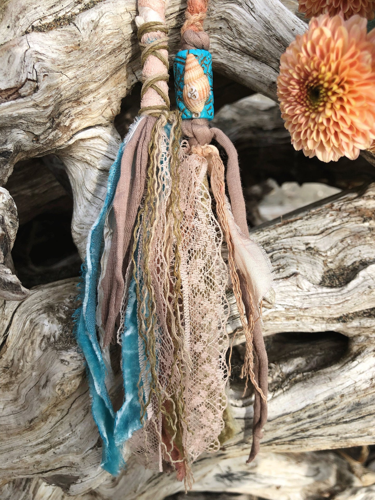 Enchanted Sea Set of 2 Hairwraps, Dreadwraps, Fabric Loc Extensions, Dreadlock Accessories