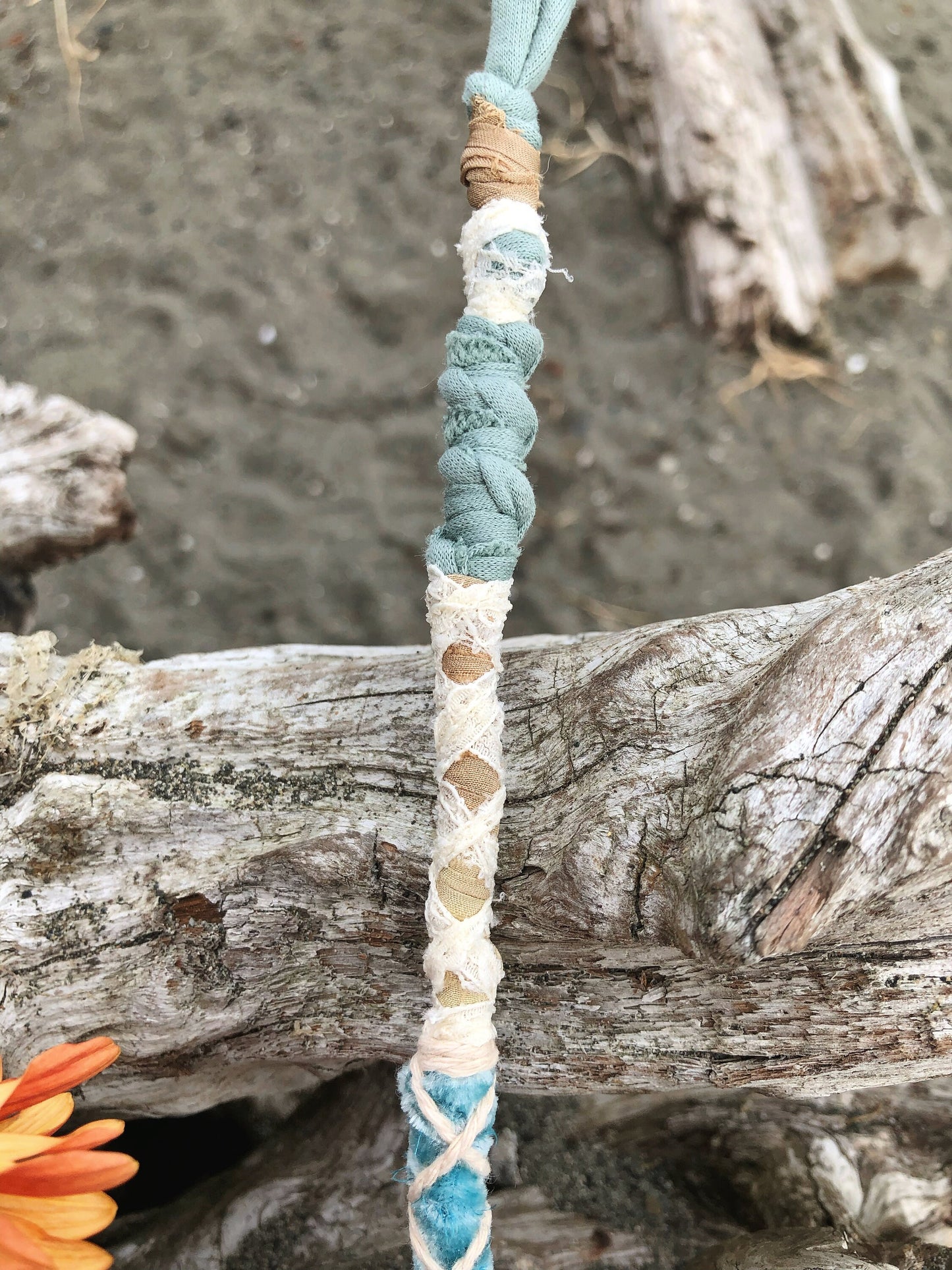 Enchanted Sea Hairwrap, Dreadwrap, Fabric Loc Extension, Dreadlock Accessories