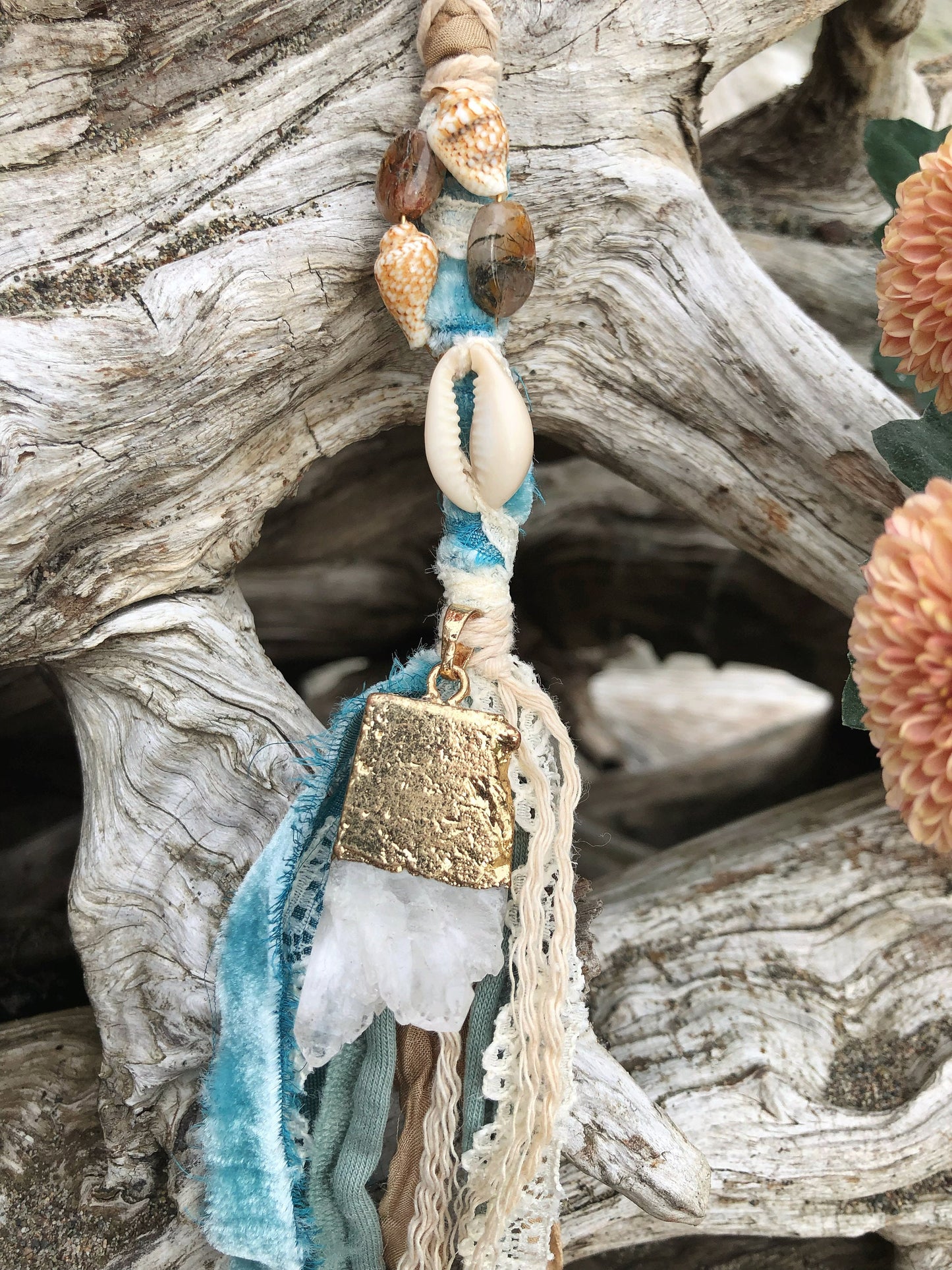 Enchanted Sea Hairwrap, Dreadwrap, Fabric Loc Extension, Dreadlock Accessories
