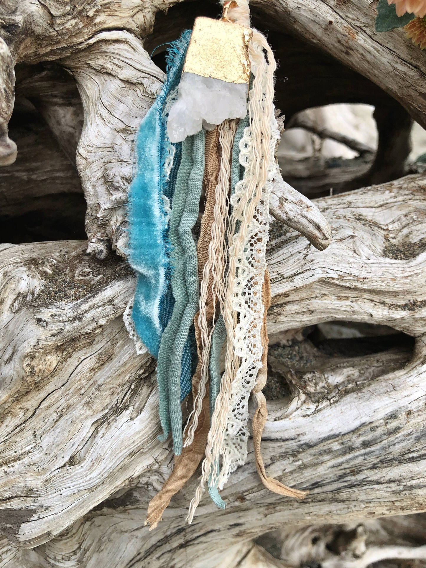 Enchanted Sea Hairwrap, Dreadwrap, Fabric Loc Extension, Dreadlock Accessories