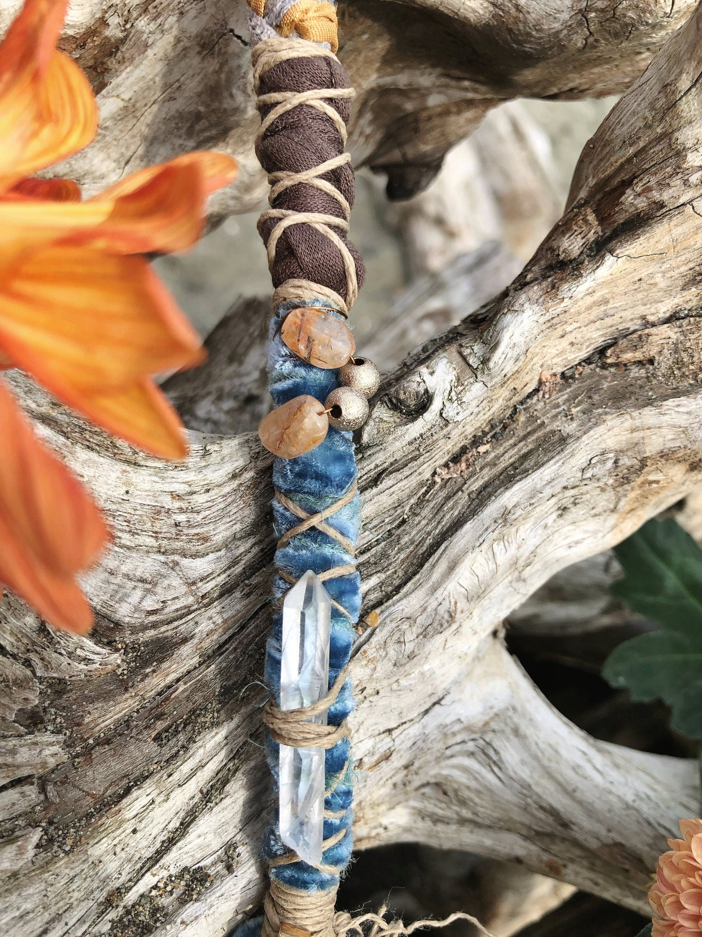 Enchanted Sea Hairwrap, Dreadwrap, Fabric Loc Extension, Dreadlock Accessories