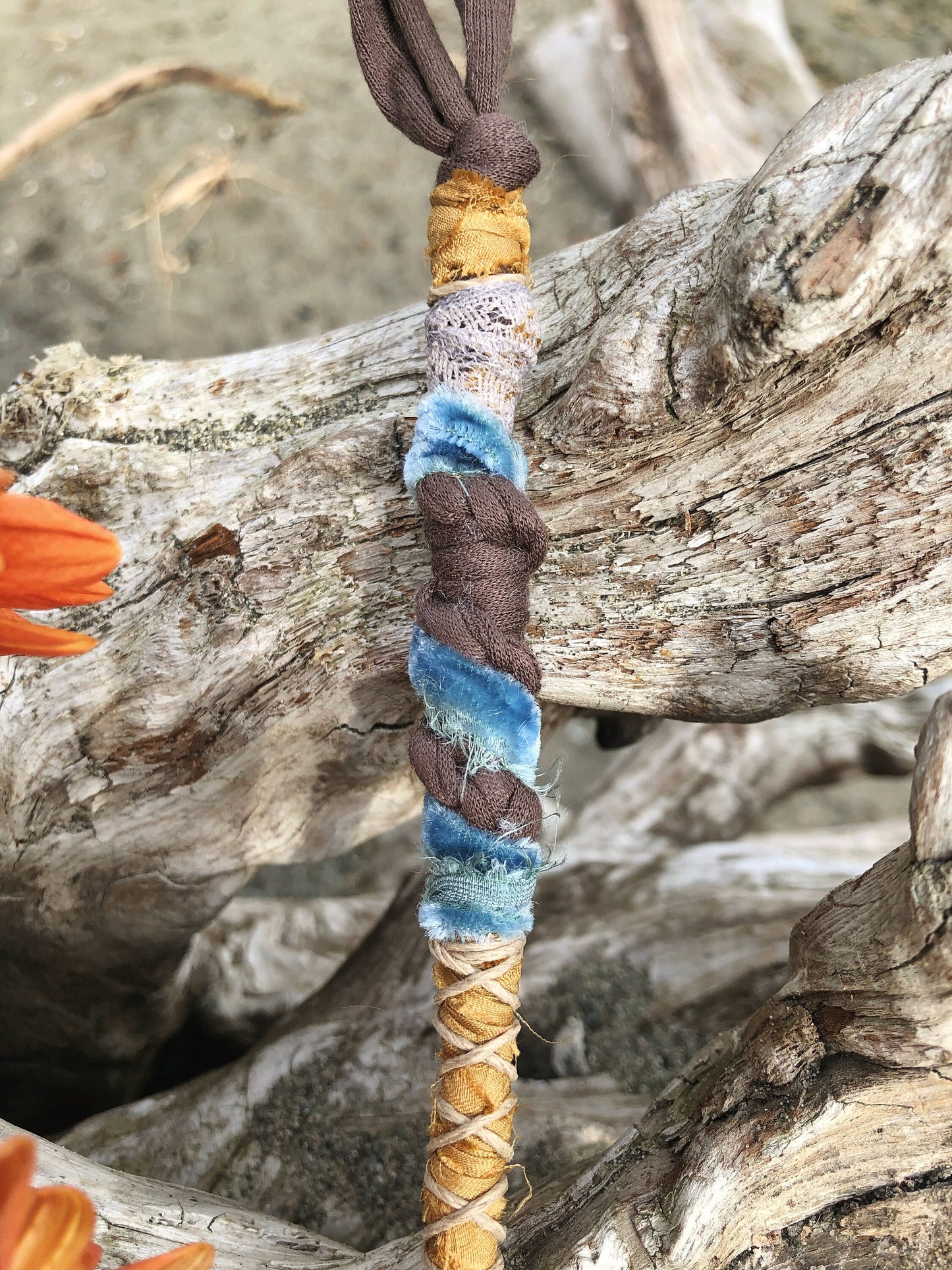 Enchanted Sea Hairwrap, Dreadwrap, Fabric Loc Extension, Dreadlock Accessories