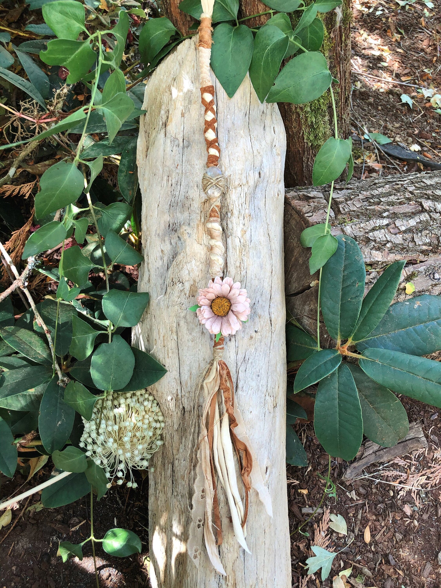 ONE Made To Order Boho Botanical Hairwrap, Dreadwrap, Fabric Loc Extension