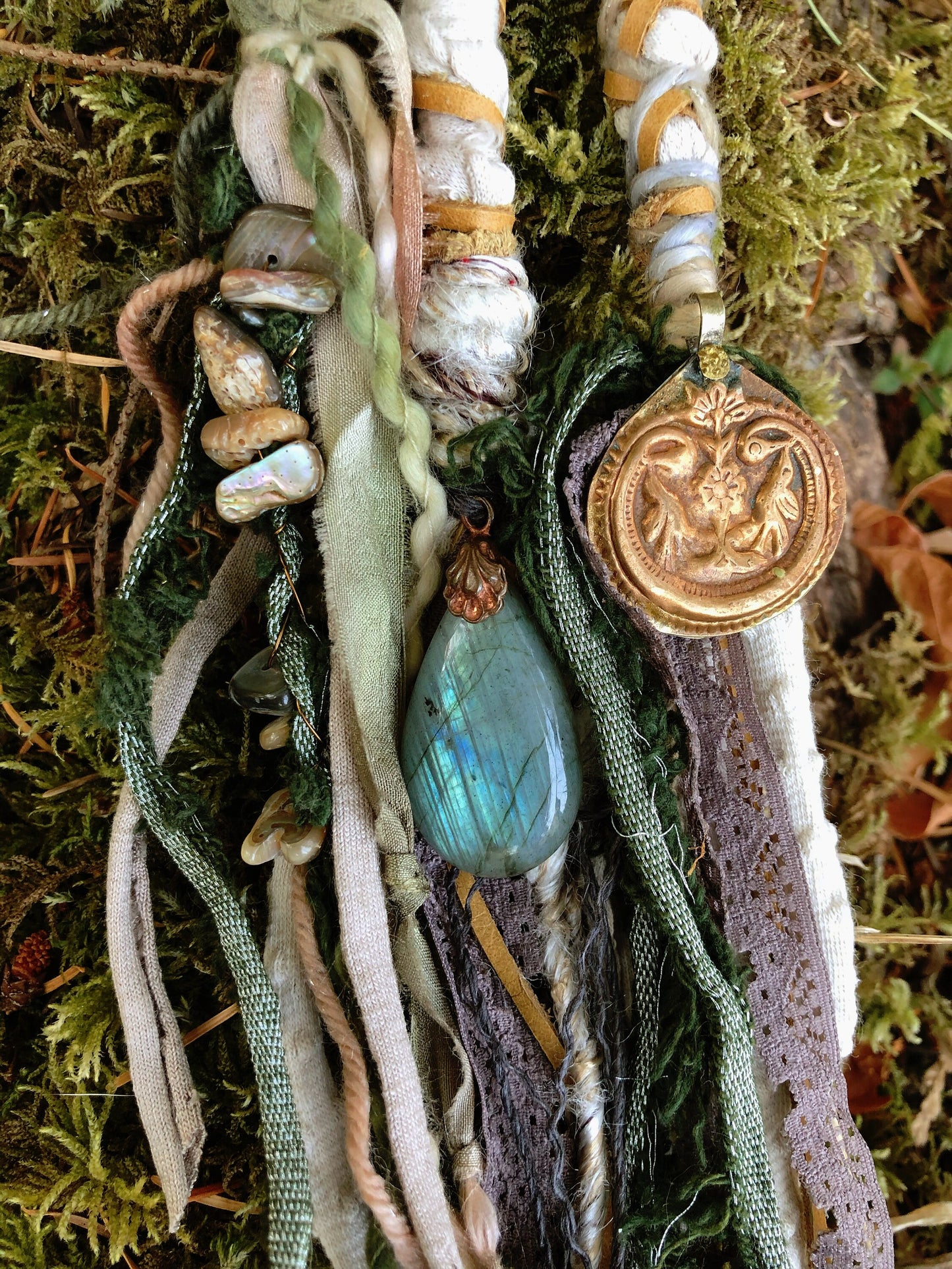 Dream Weaver Set of 3 CLIP-IN Hairwraps, Dreadwraps, Fabric Loc Extensions, Dreadlock Accessories