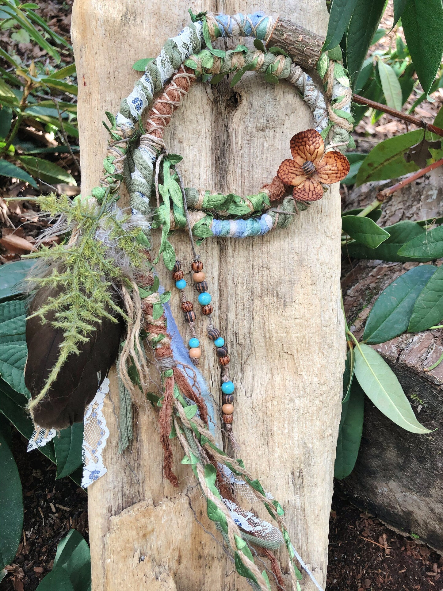 ONE Made To Order Forest Faerie Hairwrap, Dreadwrap, Fabric Loc Extension