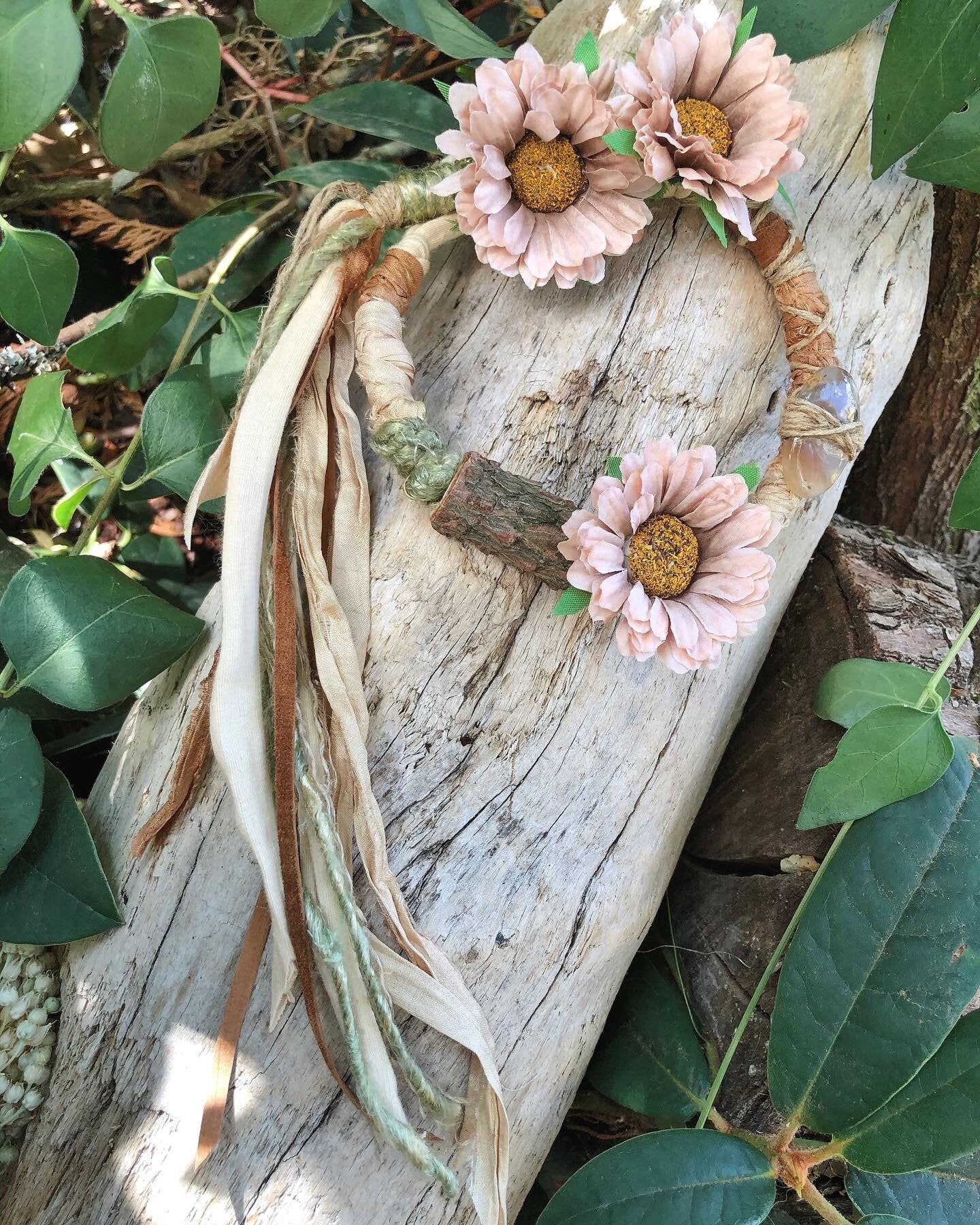 ONE Made To Order Boho Botanical Hairwrap, Dreadwrap, Fabric Loc Extension