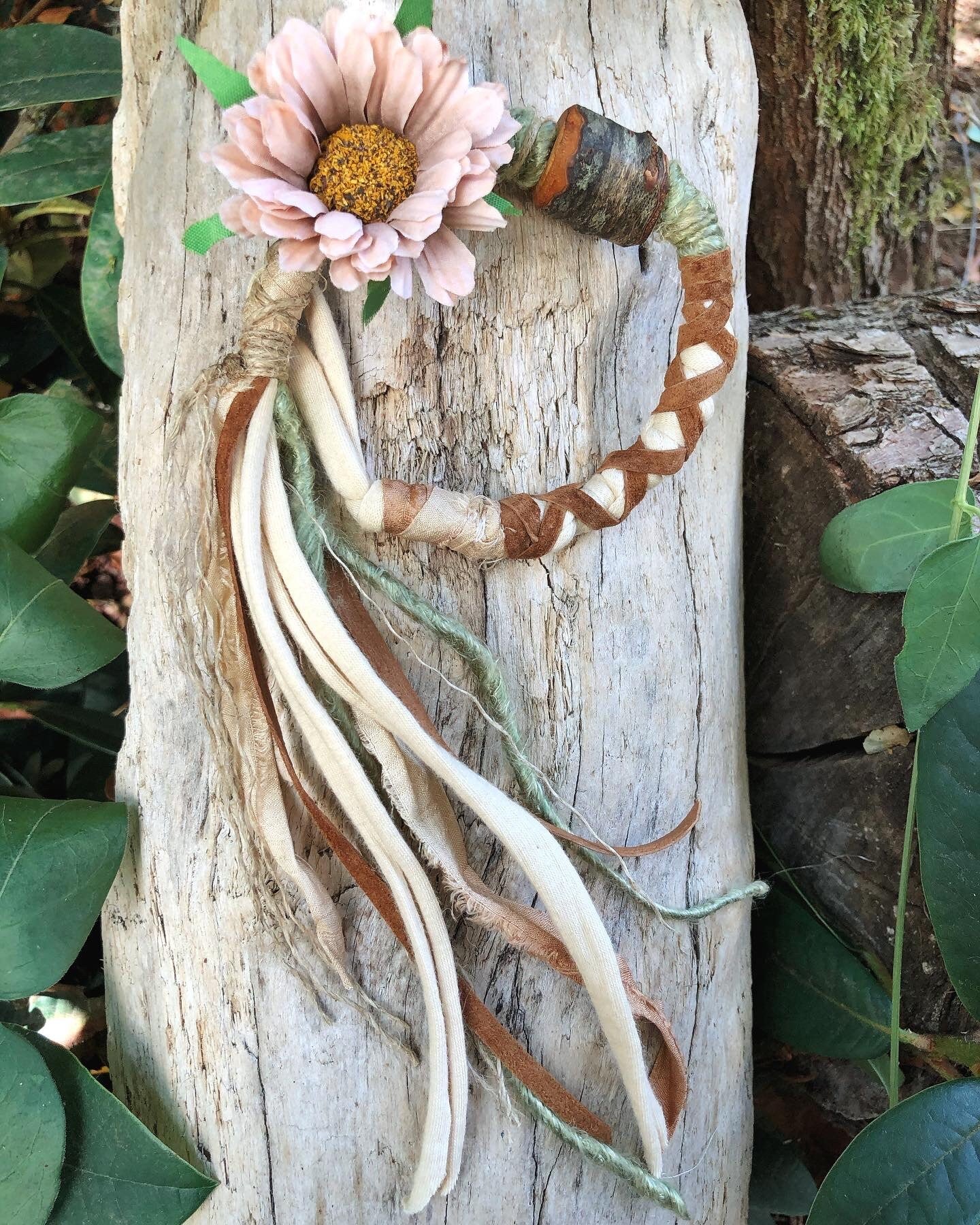 ONE Made To Order Boho Botanical Hairwrap, Dreadwrap, Fabric Loc Extension