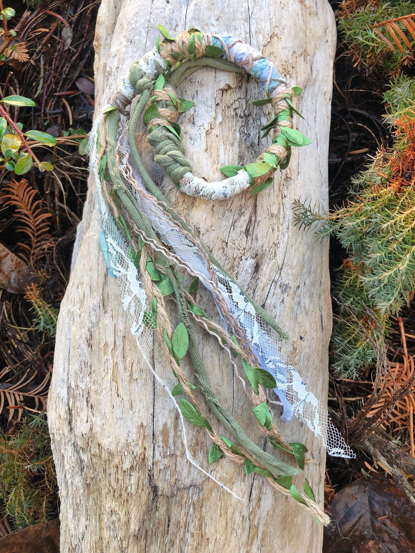 ONE Made To Order Forest Faerie Hairwrap, Dreadwrap, Fabric Loc Extension