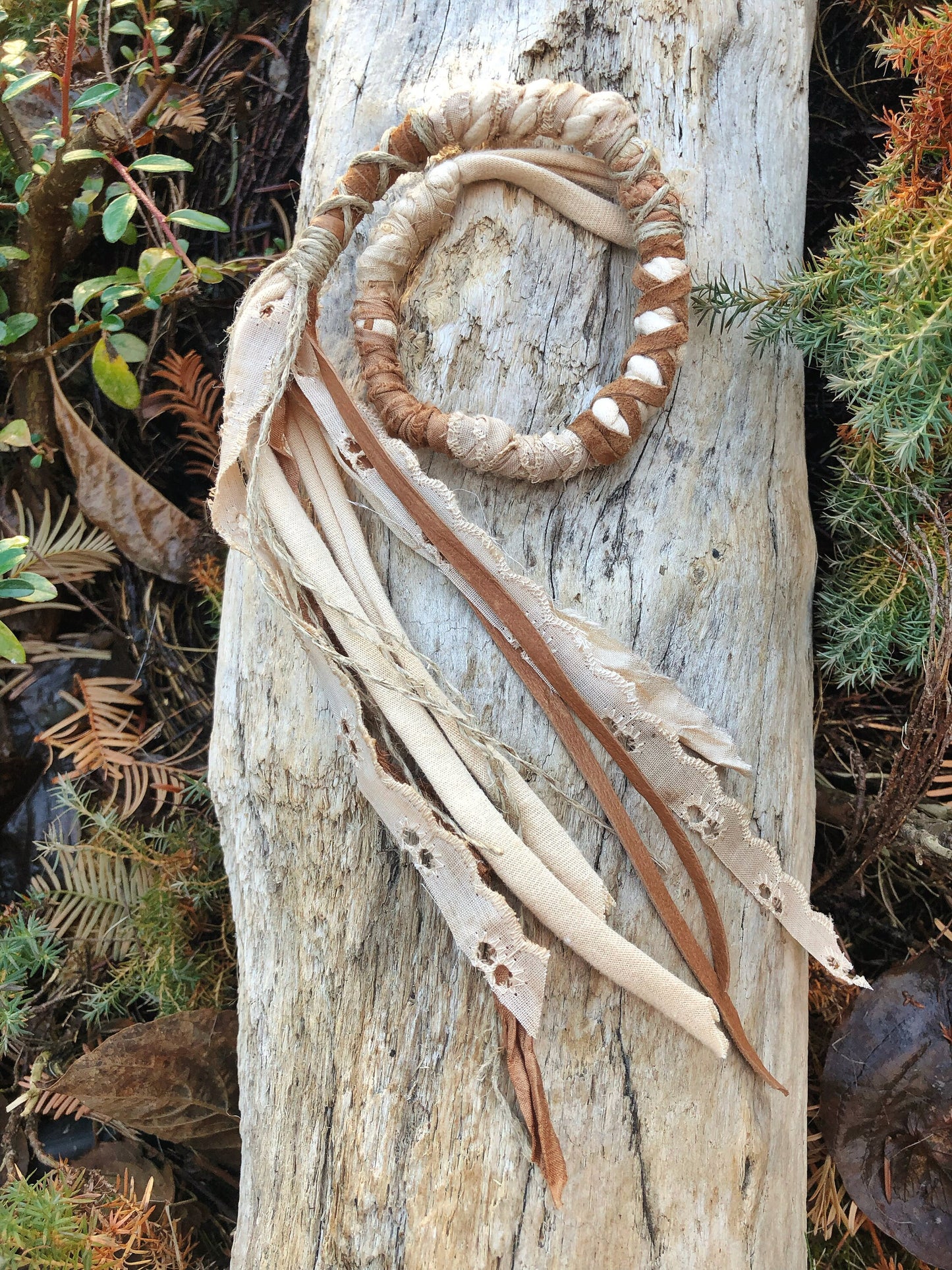 ONE Made To Order Boho Botanical Hairwrap, Dreadwrap, Fabric Loc Extension