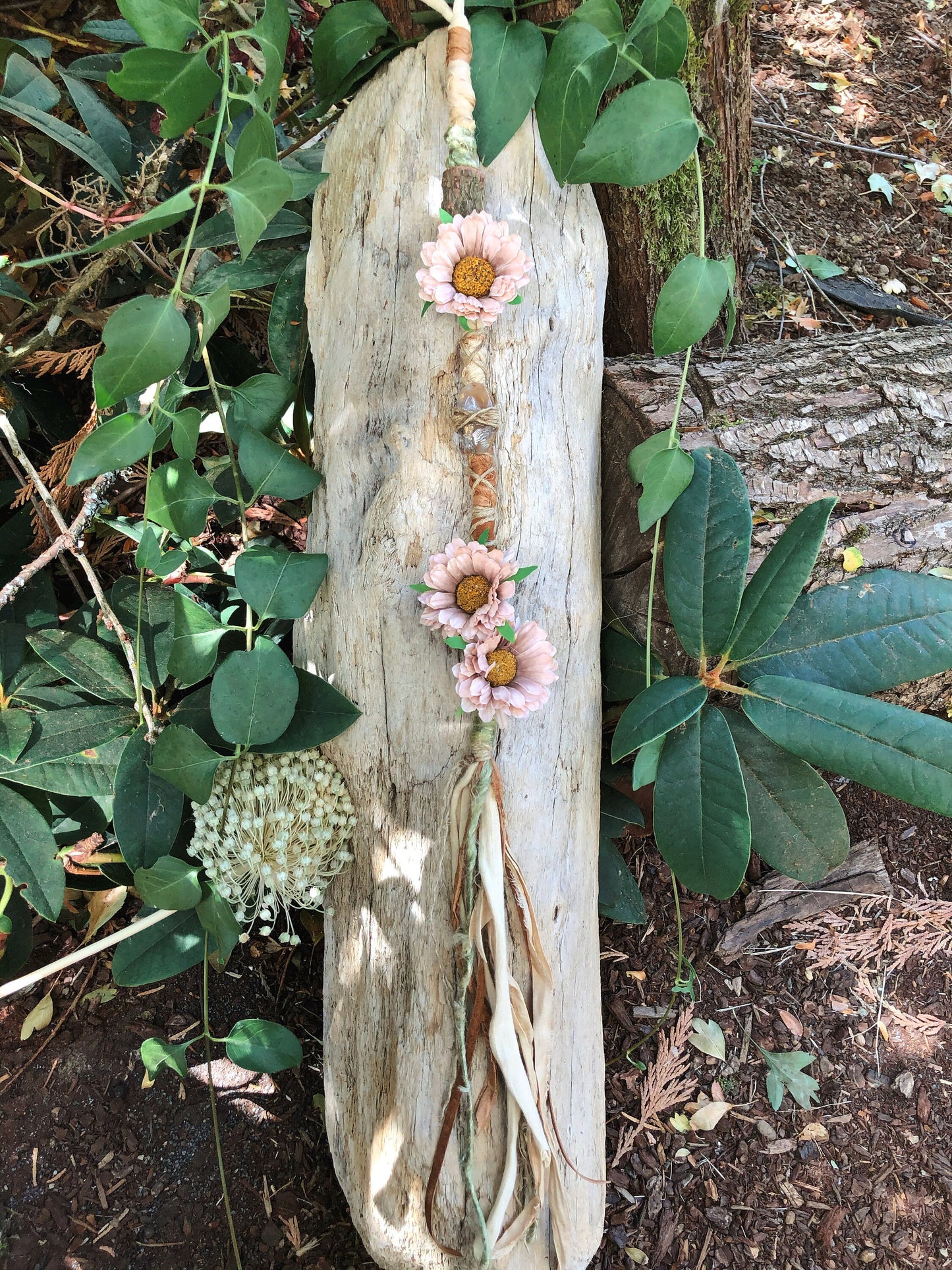 ONE Made To Order Boho Botanical Hairwrap, Dreadwrap, Fabric Loc Extension