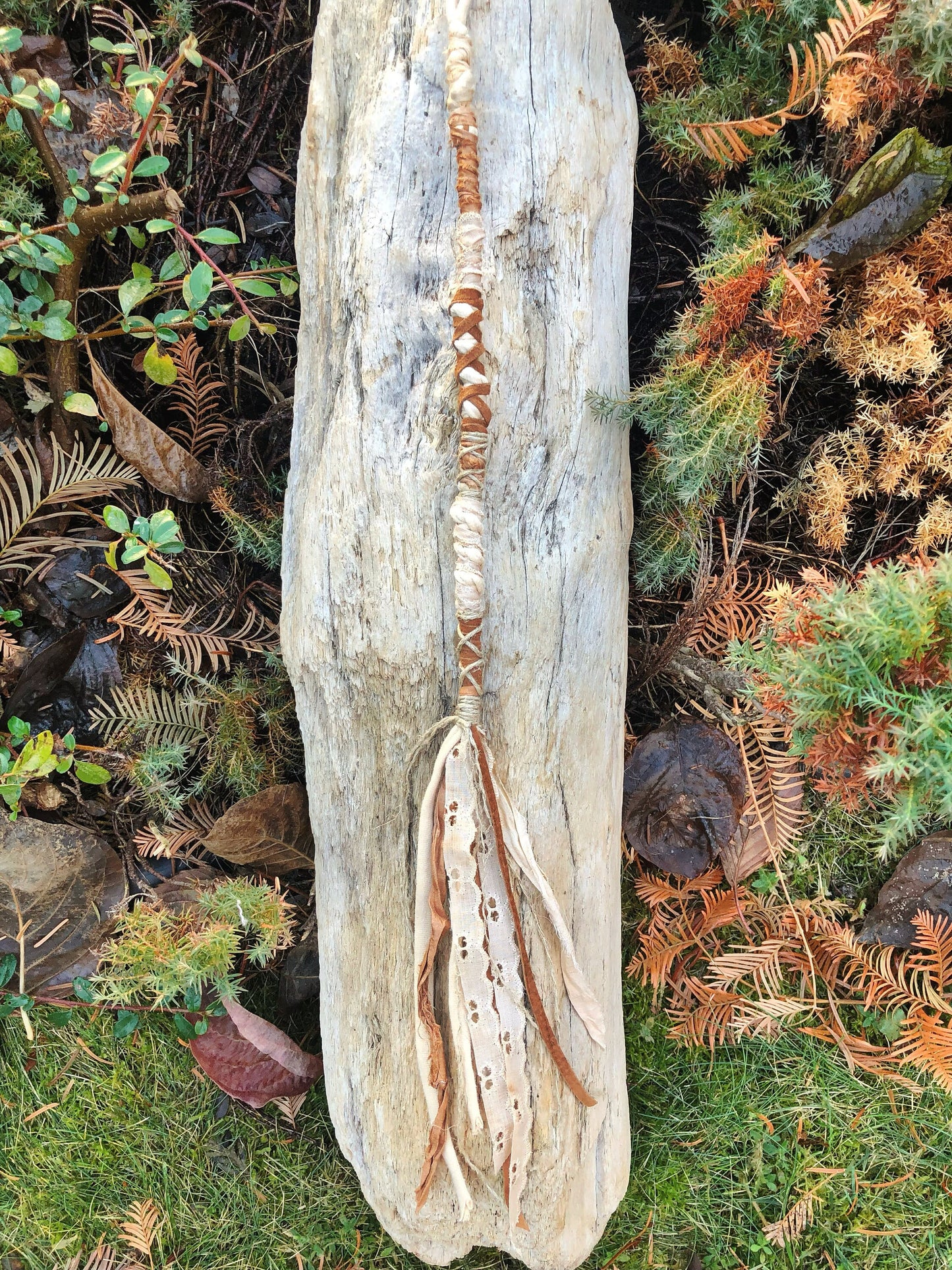ONE Made To Order Boho Botanical Hairwrap, Dreadwrap, Fabric Loc Extension