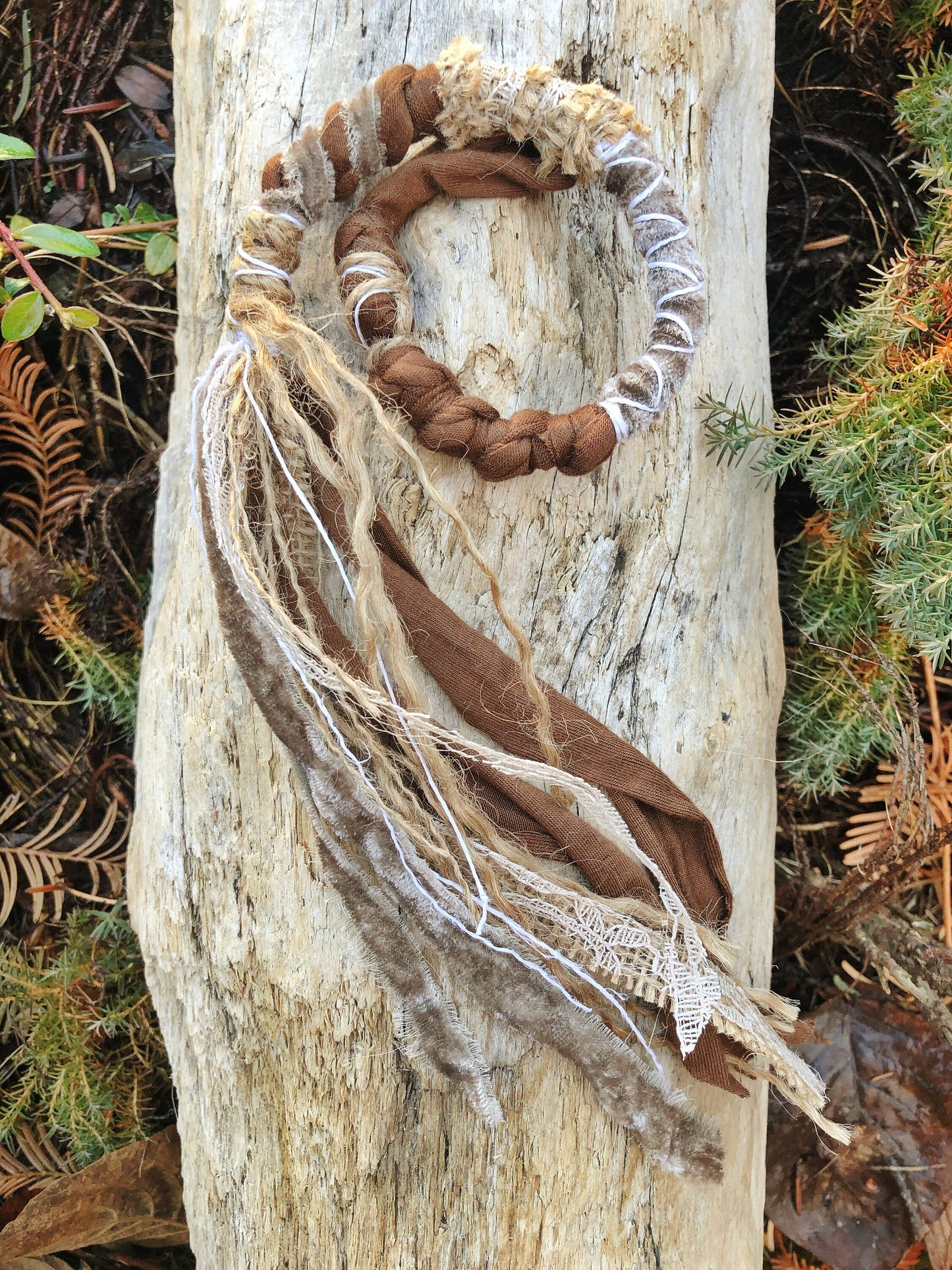 ONE Made To Order Natural Earth Hairwrap, Dreadwrap, Fabric Loc Extension