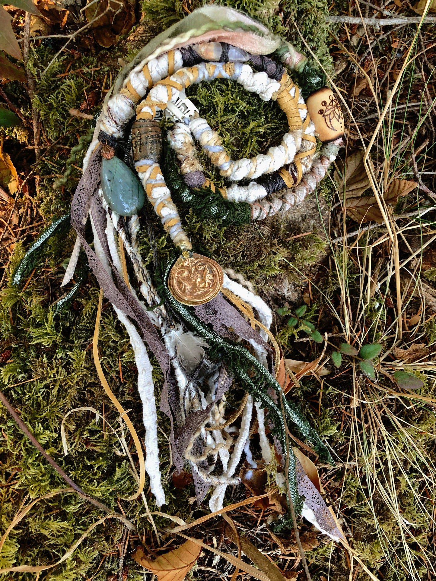 Dream Weaver Set of 3 CLIP-IN Hairwraps, Dreadwraps, Fabric Loc Extensions, Dreadlock Accessories