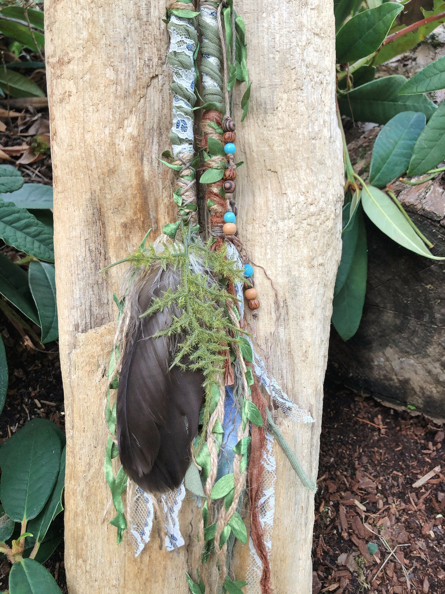 ONE Made To Order Forest Faerie Hairwrap, Dreadwrap, Fabric Loc Extension