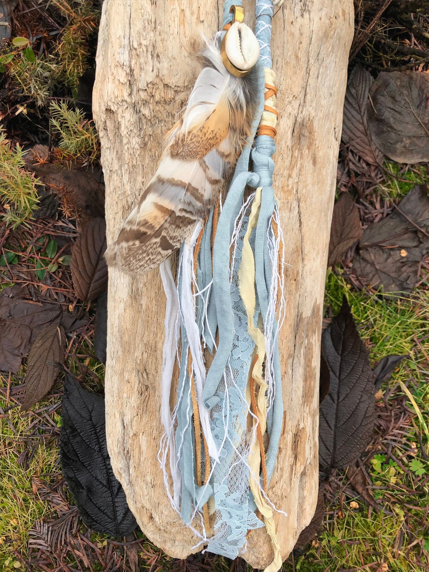 Sea Breeze Set of 2 CLIP-IN Hairwraps, Dreadwraps, Fabric Loc Extensions, Dreadlock Accessories