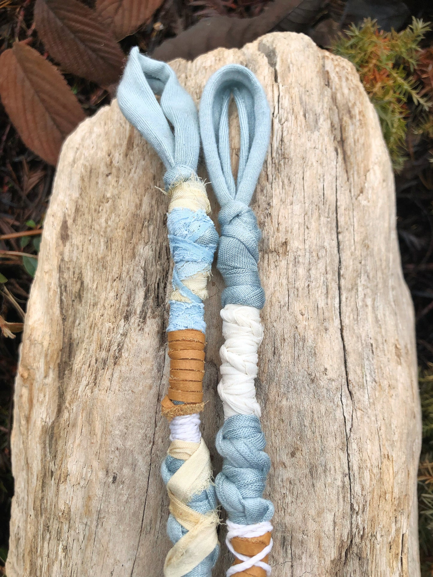 Sea Breeze Set of 2 Hairwraps, Dreadwraps, Fabric Loc Extensions, Dreadlock Accessories