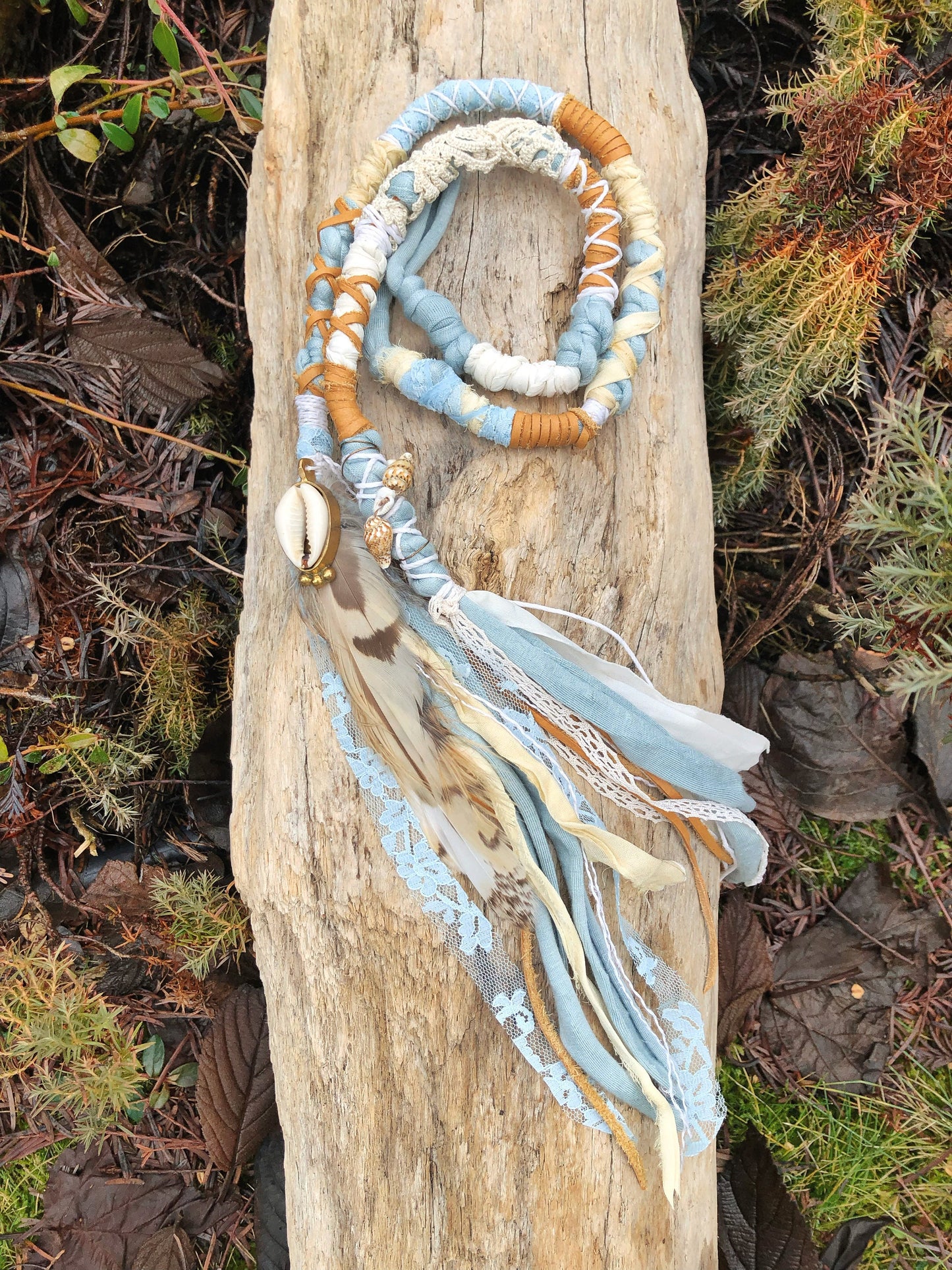 Sea Breeze Set of 2 Hairwraps, Dreadwraps, Fabric Loc Extensions, Dreadlock Accessories