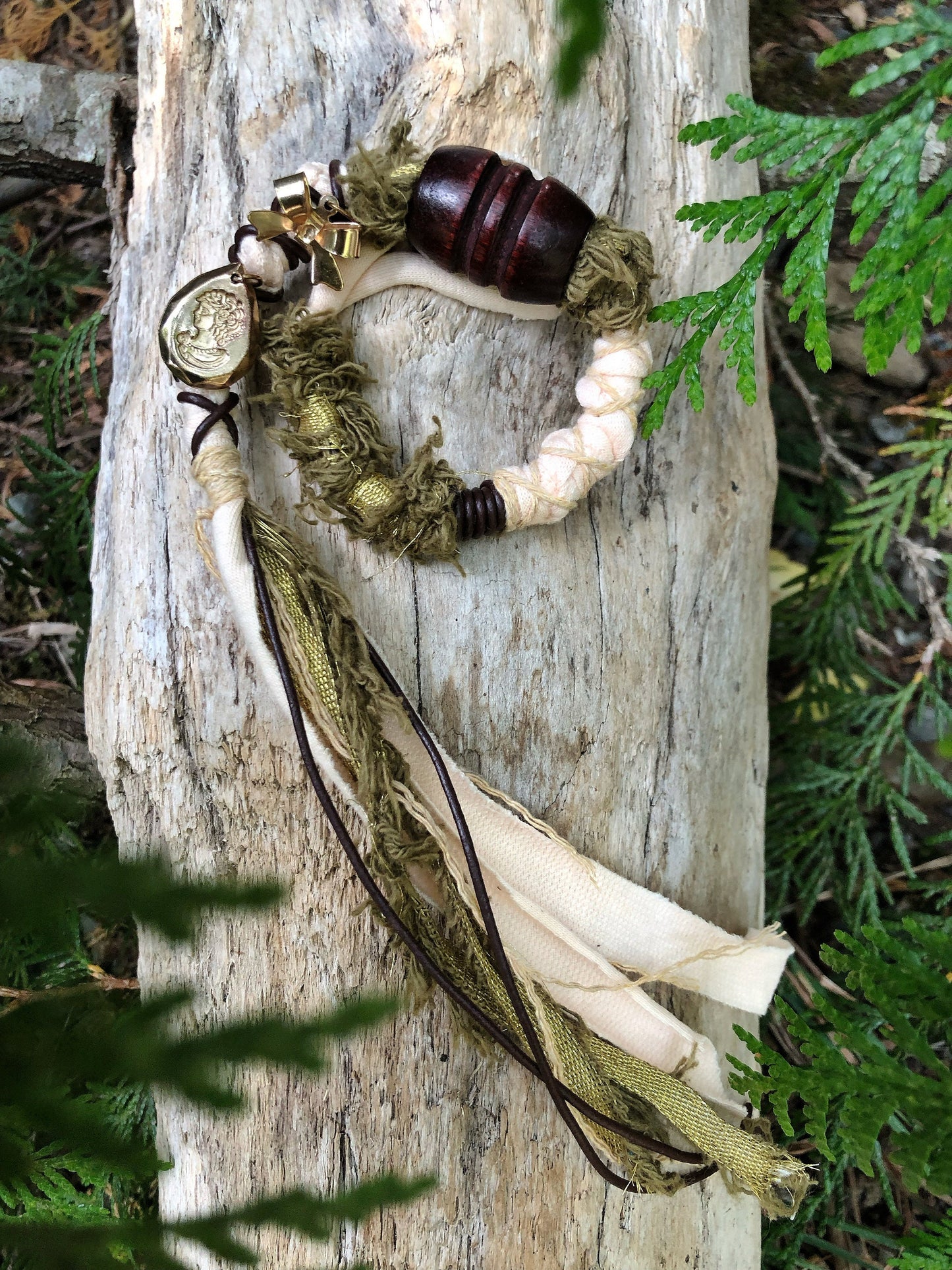 Vegan Vintage Hairwrap, Dreadwrap, Fabric Loc Extension, Dreadlock Accessories