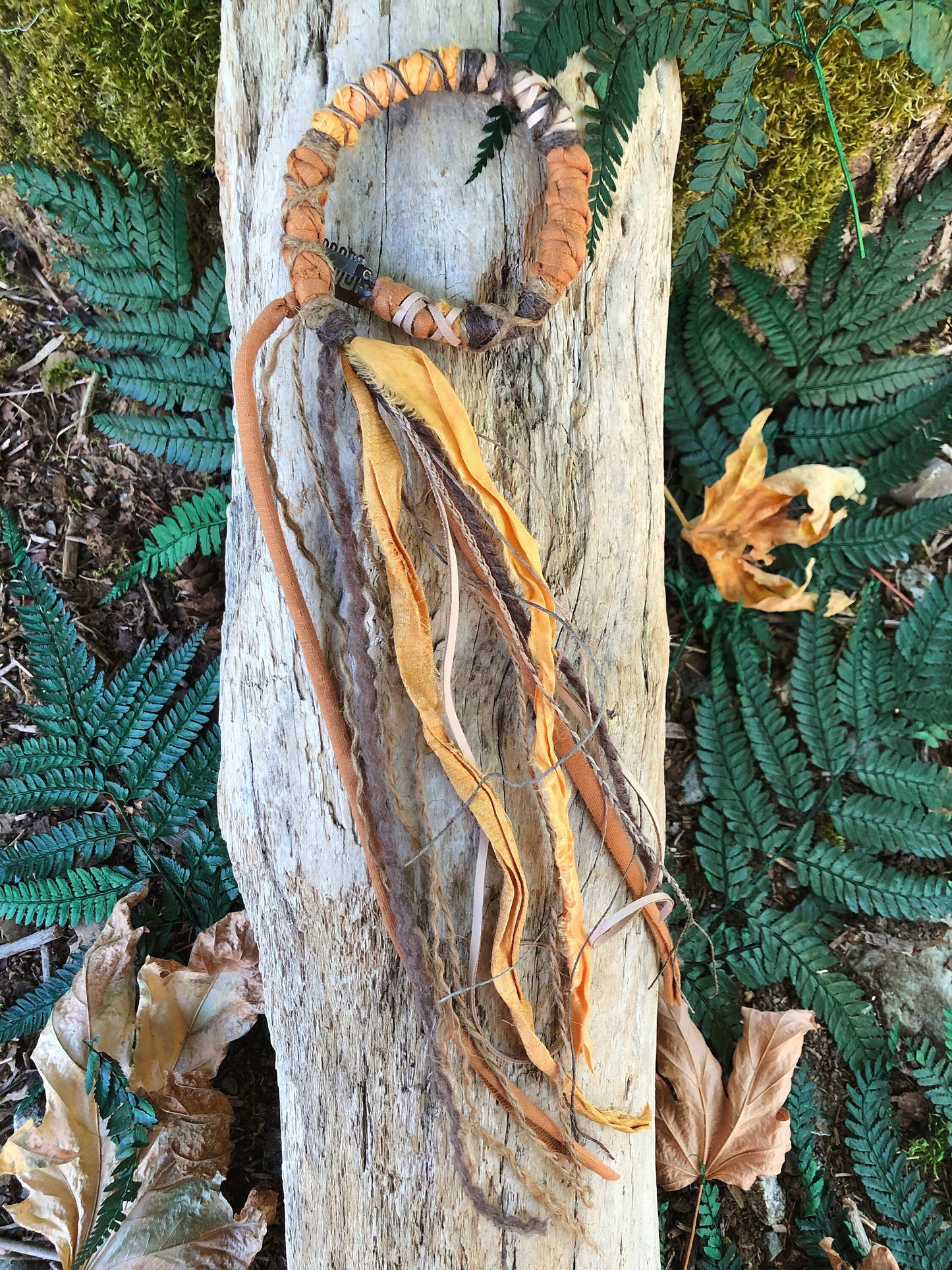 Autumn Moon CLIP-IN Hairwrap, Dreadwrap, Fabric Loc Extension, Dreadlock Accessory