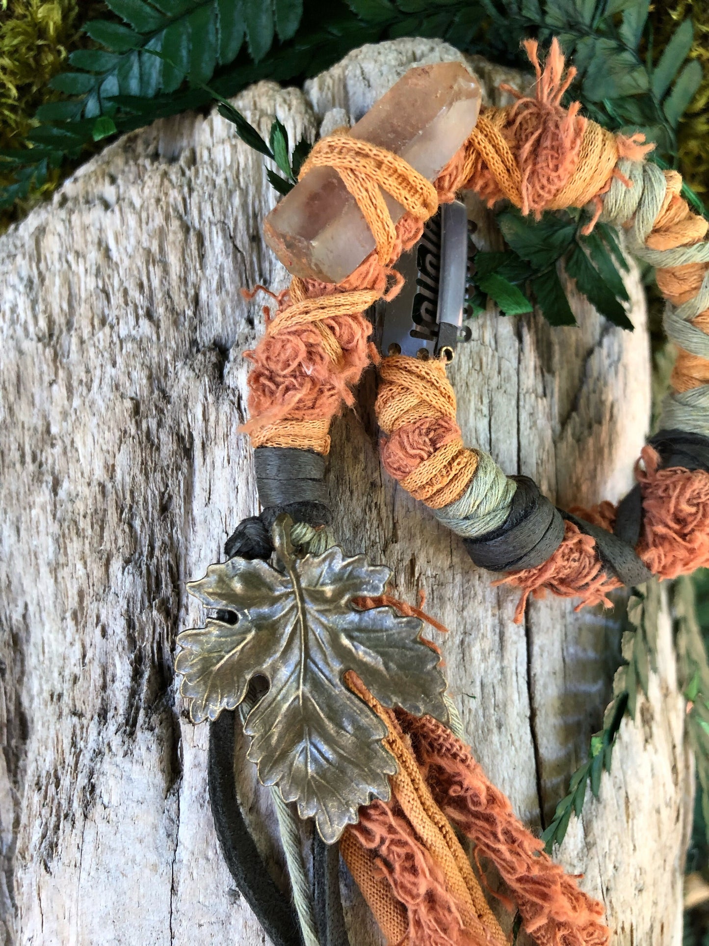 Autumn Moon CLIP-IN Hairwrap, Dreadwrap, Fabric Loc Extension, Dreadlock Accessory
