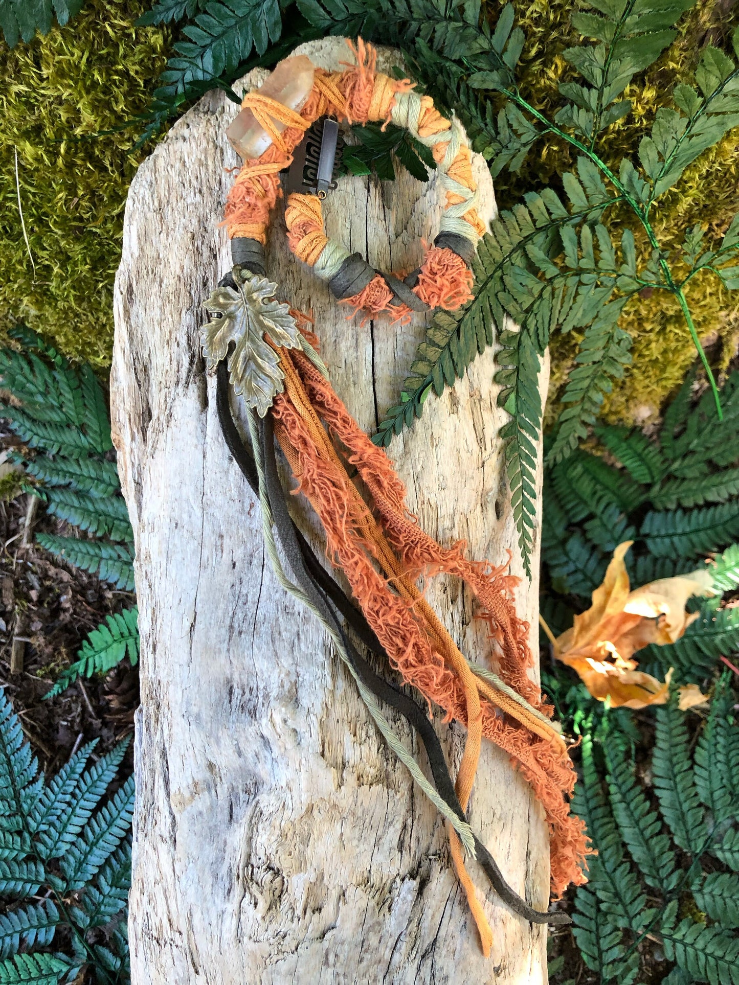 Autumn Moon CLIP-IN Hairwrap, Dreadwrap, Fabric Loc Extension, Dreadlock Accessory
