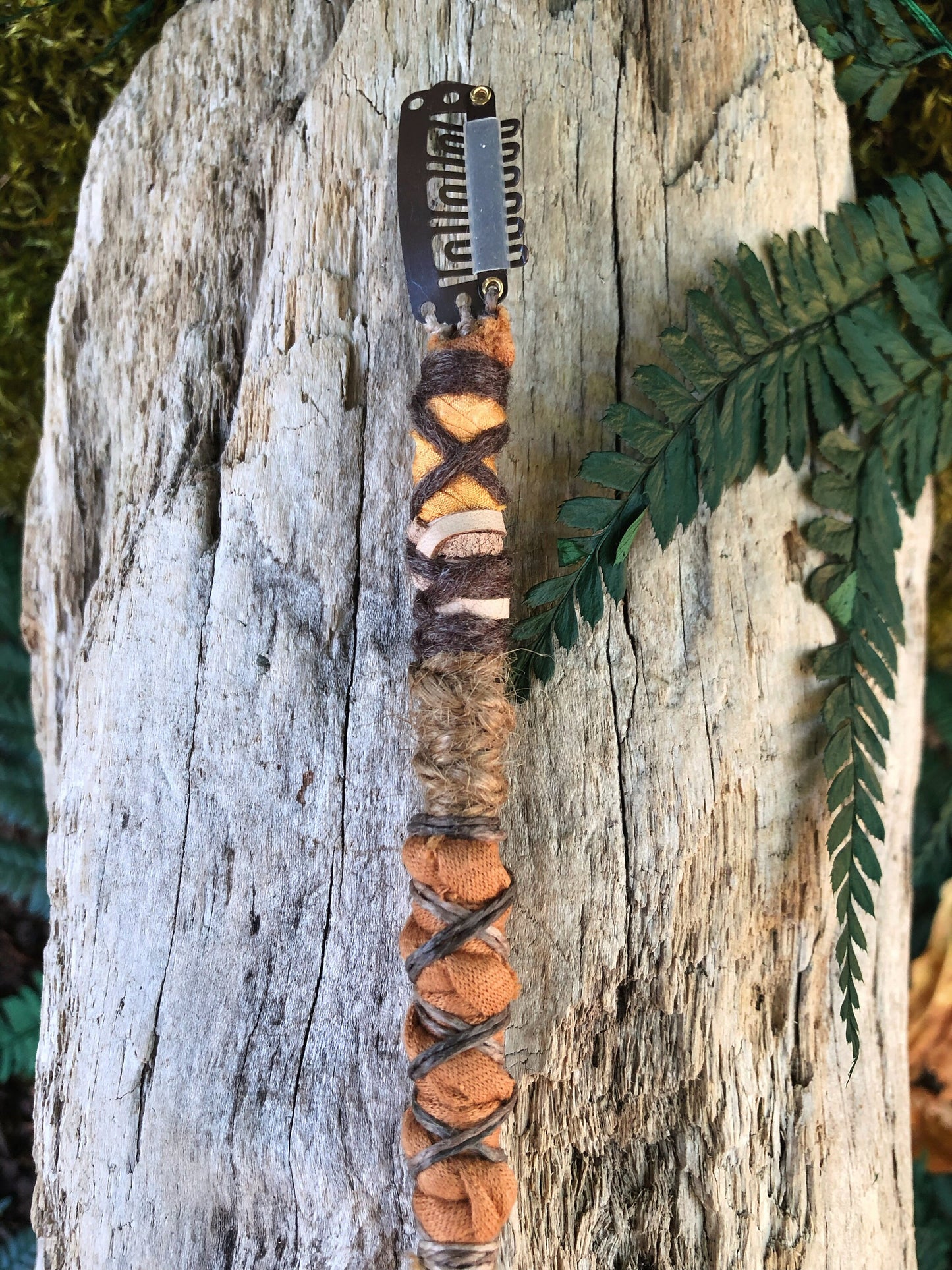 Autumn Moon CLIP-IN Hairwrap, Dreadwrap, Fabric Loc Extension, Dreadlock Accessory