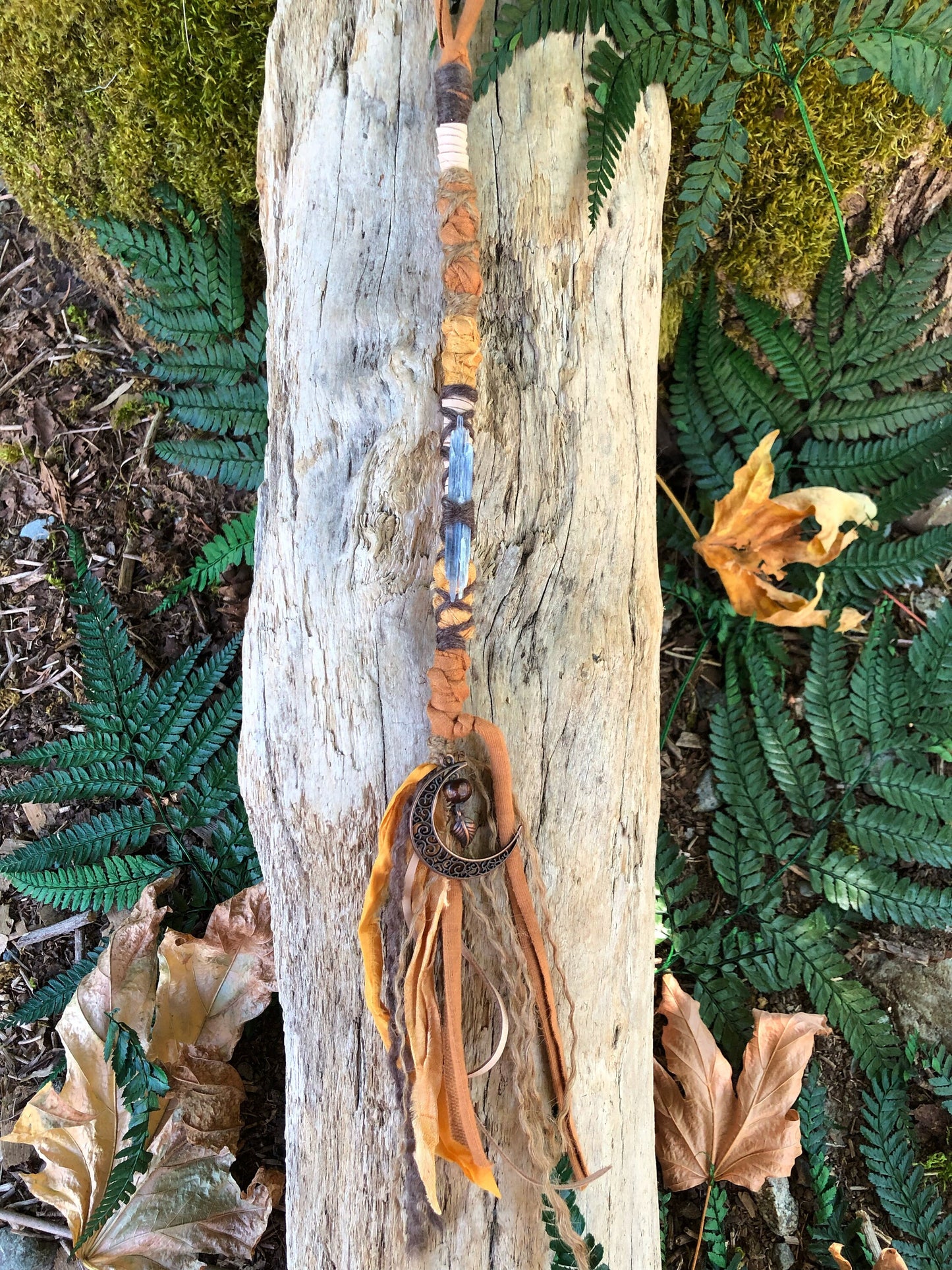 Autumn Moon Hairwrap, Dreadwrap, Fabric Loc Extension, Dreadlock Accessory