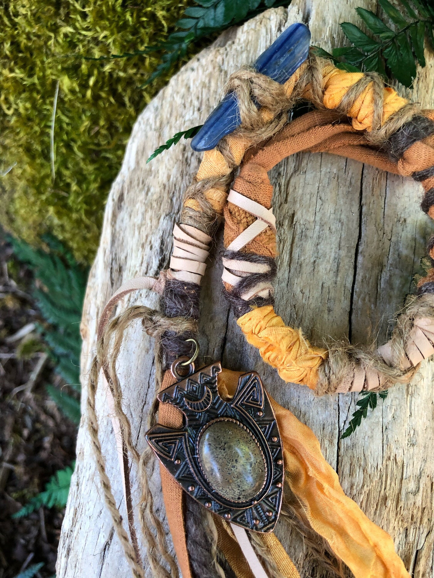 Autumn Moon Hairwrap, Dreadwrap, Fabric Loc Extension, Dreadlock Accessory