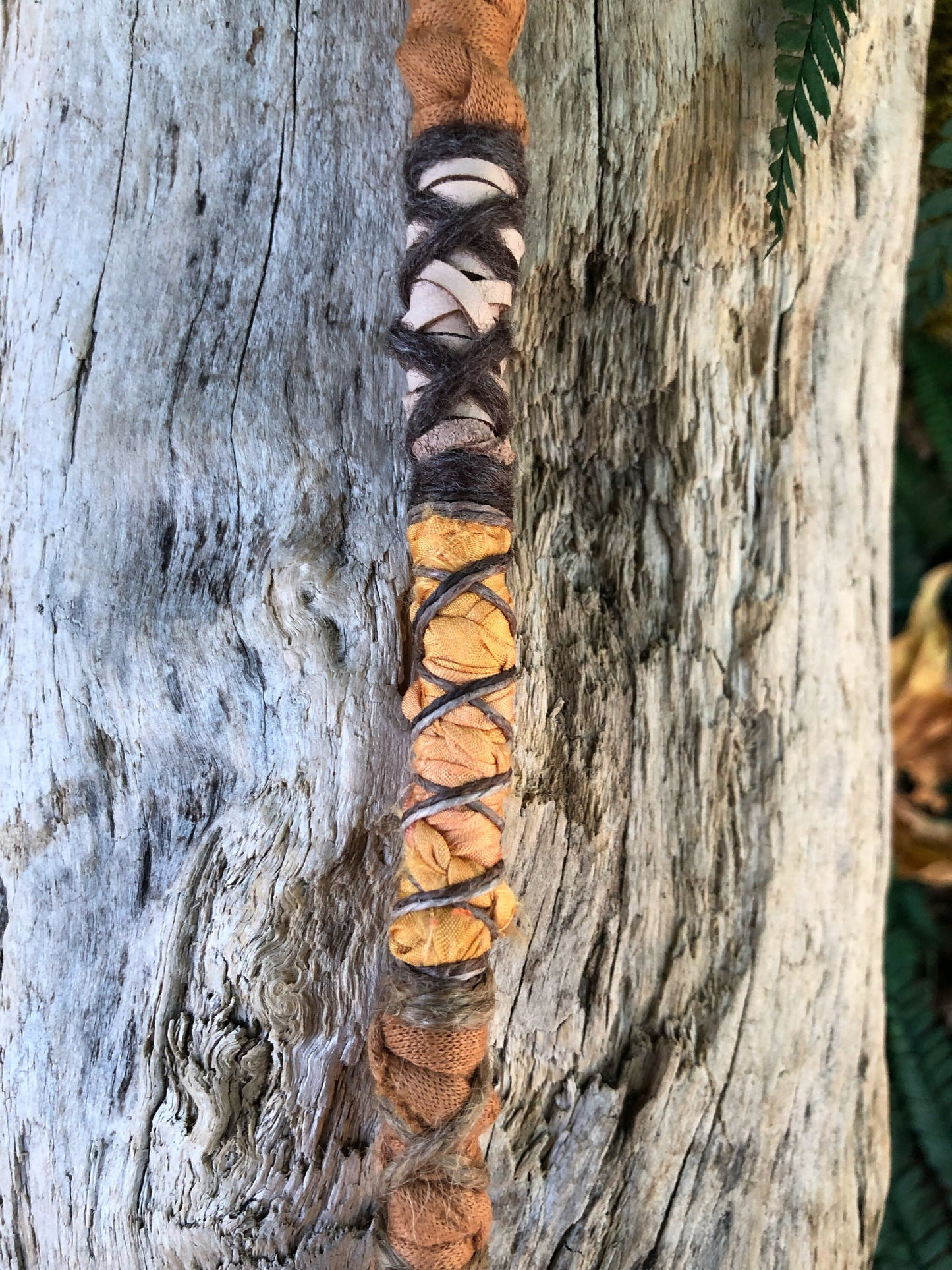 Autumn Moon CLIP-IN Hairwrap, Dreadwrap, Fabric Loc Extension, Dreadlock Accessory