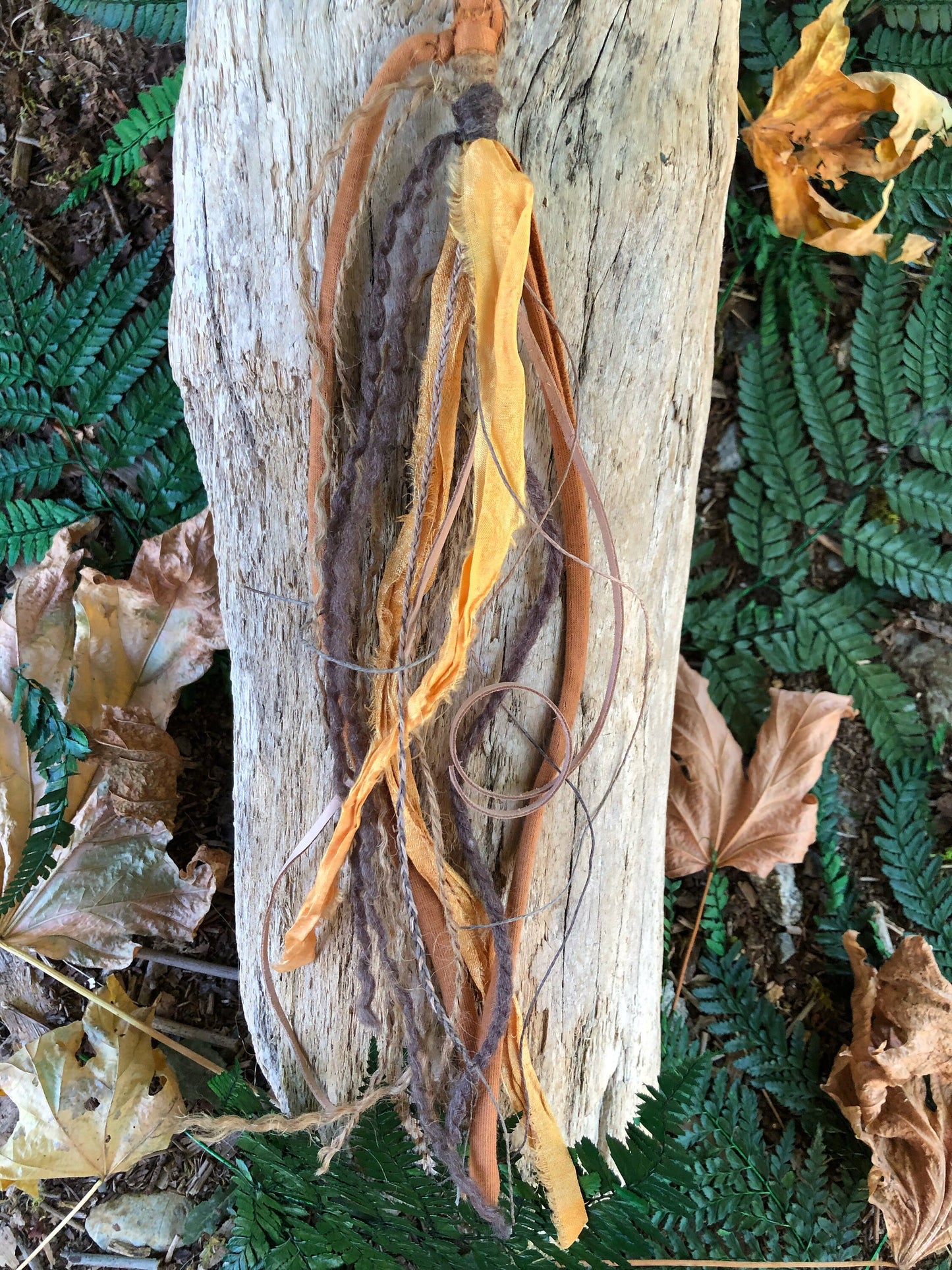 Autumn Moon CLIP-IN Hairwrap, Dreadwrap, Fabric Loc Extension, Dreadlock Accessory