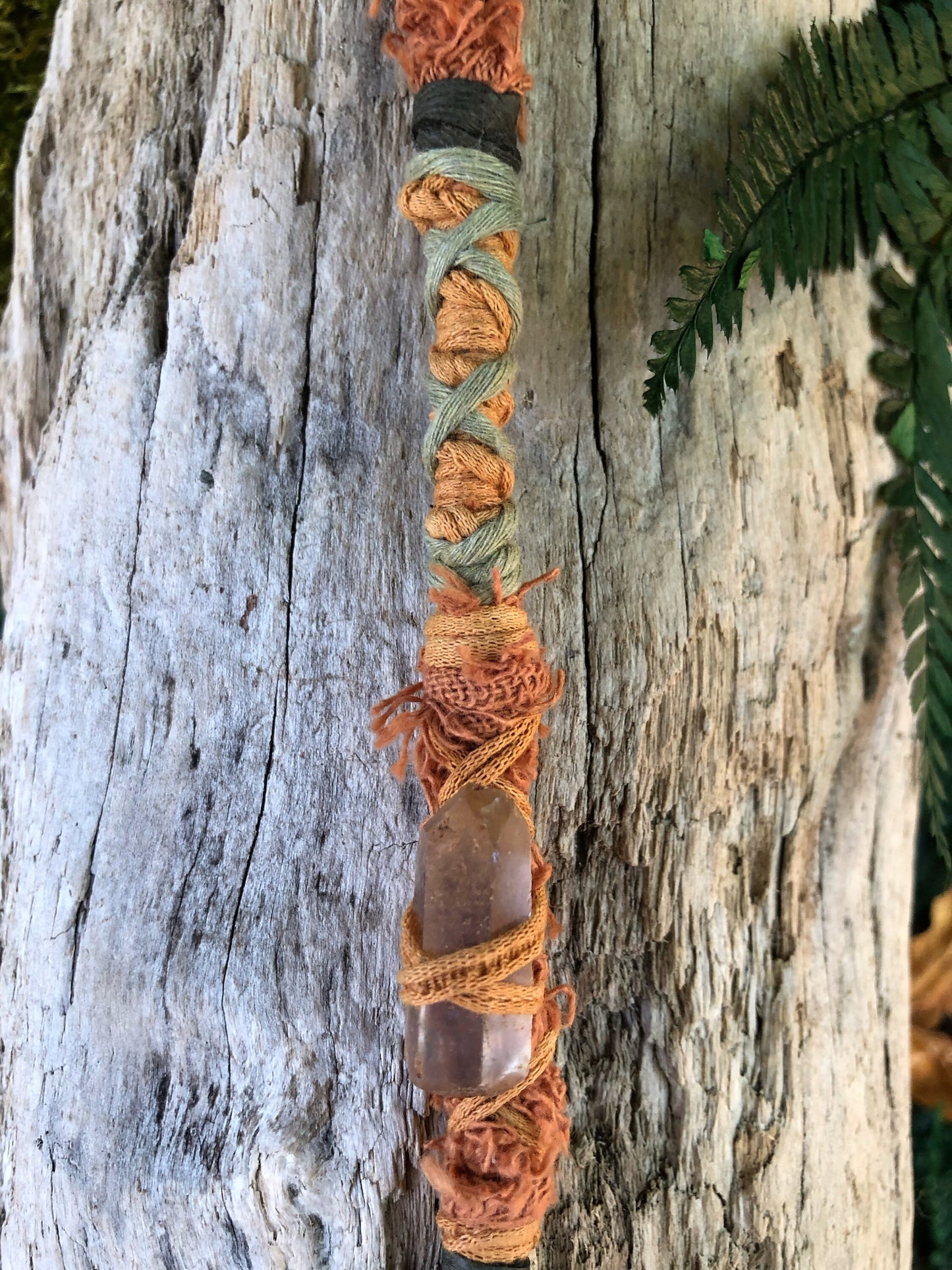 Autumn Moon CLIP-IN Hairwrap, Dreadwrap, Fabric Loc Extension, Dreadlock Accessory