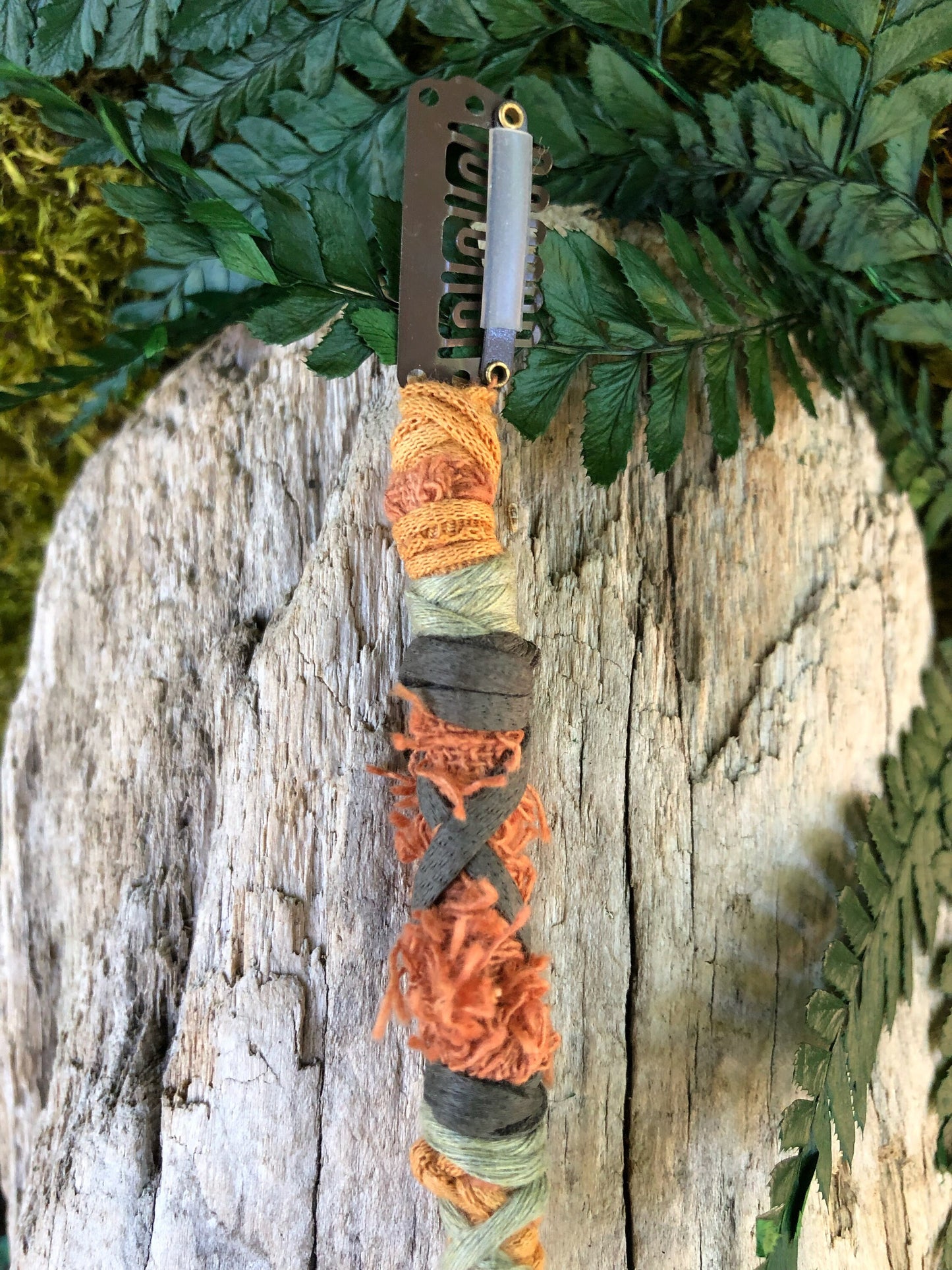 Autumn Moon CLIP-IN Hairwrap, Dreadwrap, Fabric Loc Extension, Dreadlock Accessory