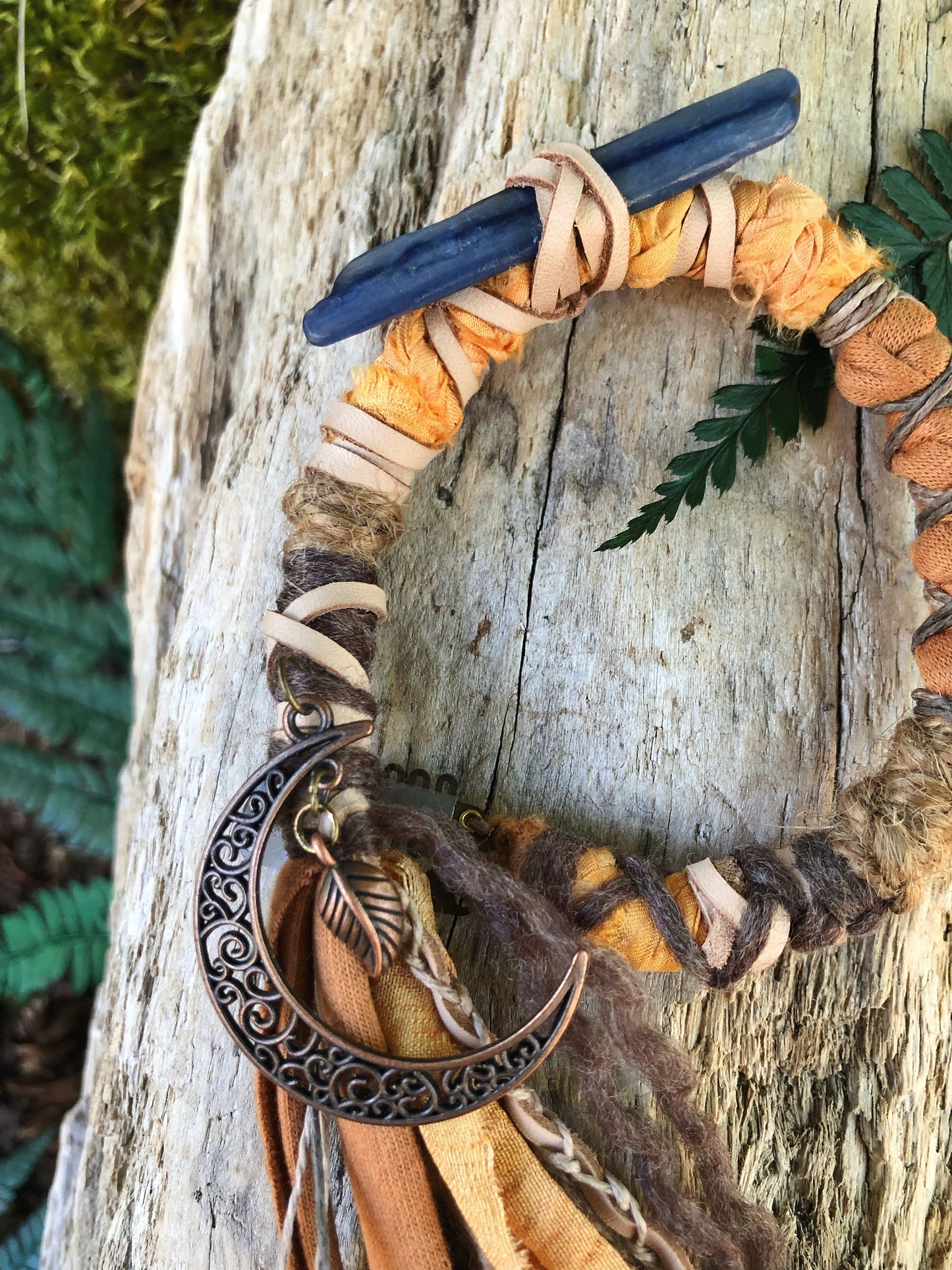 Autumn Moon CLIP-IN Hairwrap, Dreadwrap, Fabric Loc Extension, Dreadlock Accessory