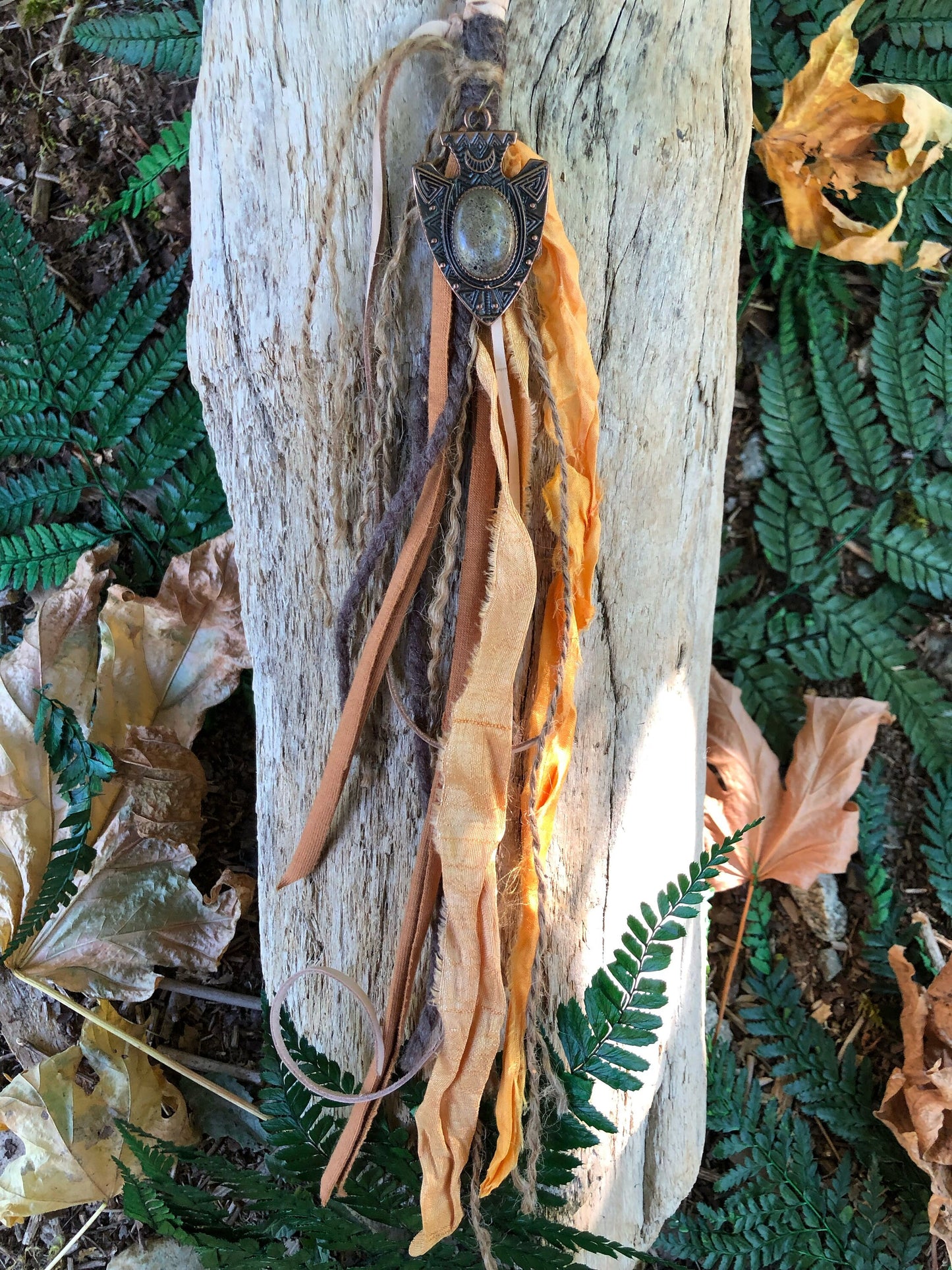 Autumn Moon Hairwrap, Dreadwrap, Fabric Loc Extension, Dreadlock Accessory
