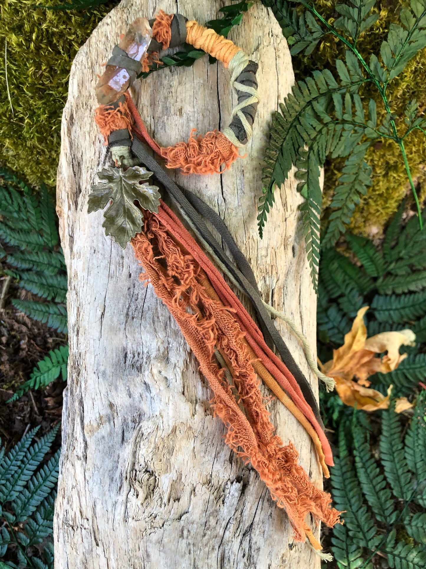 Autumn Moon Hairwrap, Dreadwrap, Fabric Loc Extension, Dreadlock Accessory