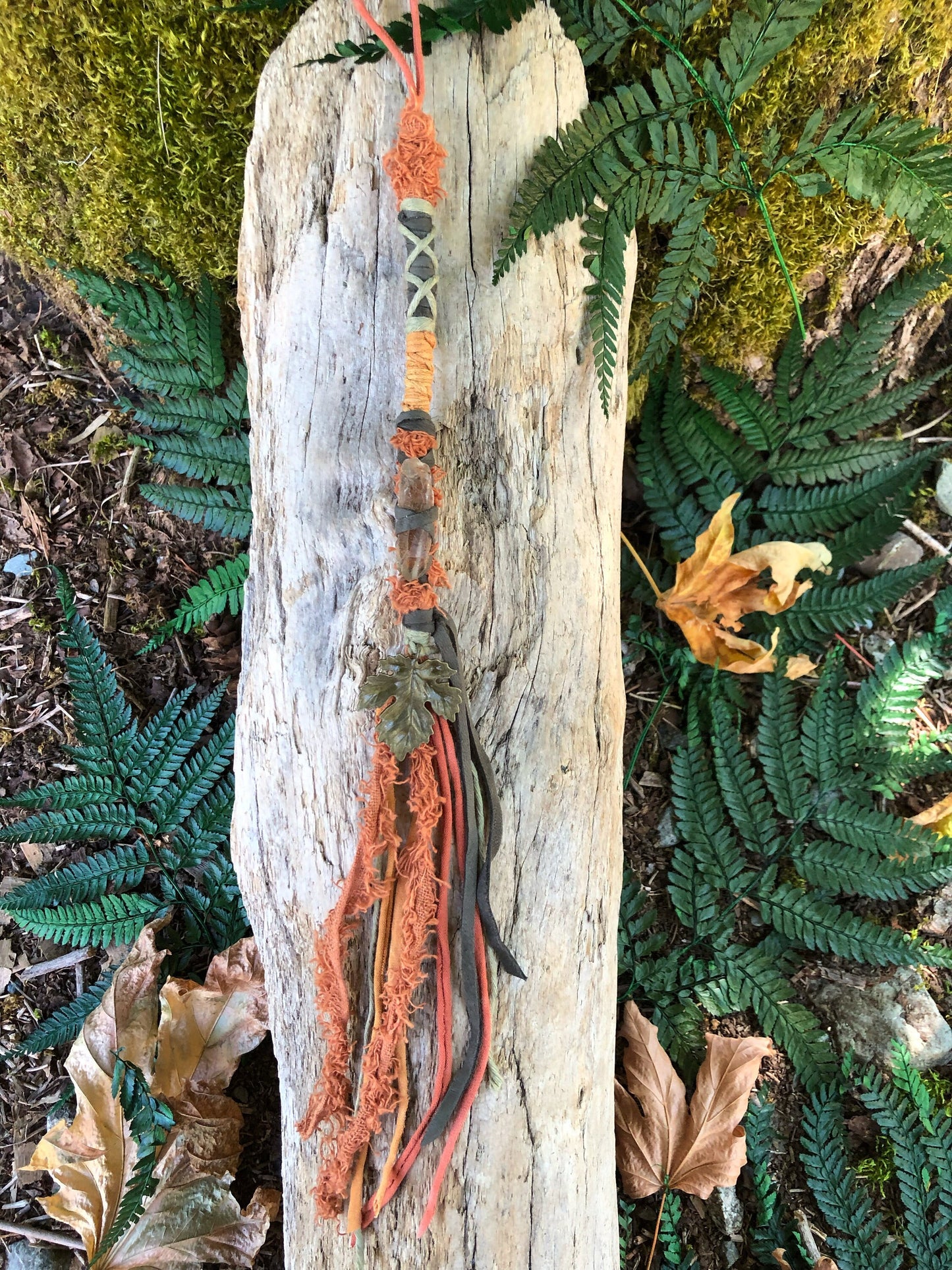 Autumn Moon Hairwrap, Dreadwrap, Fabric Loc Extension, Dreadlock Accessory