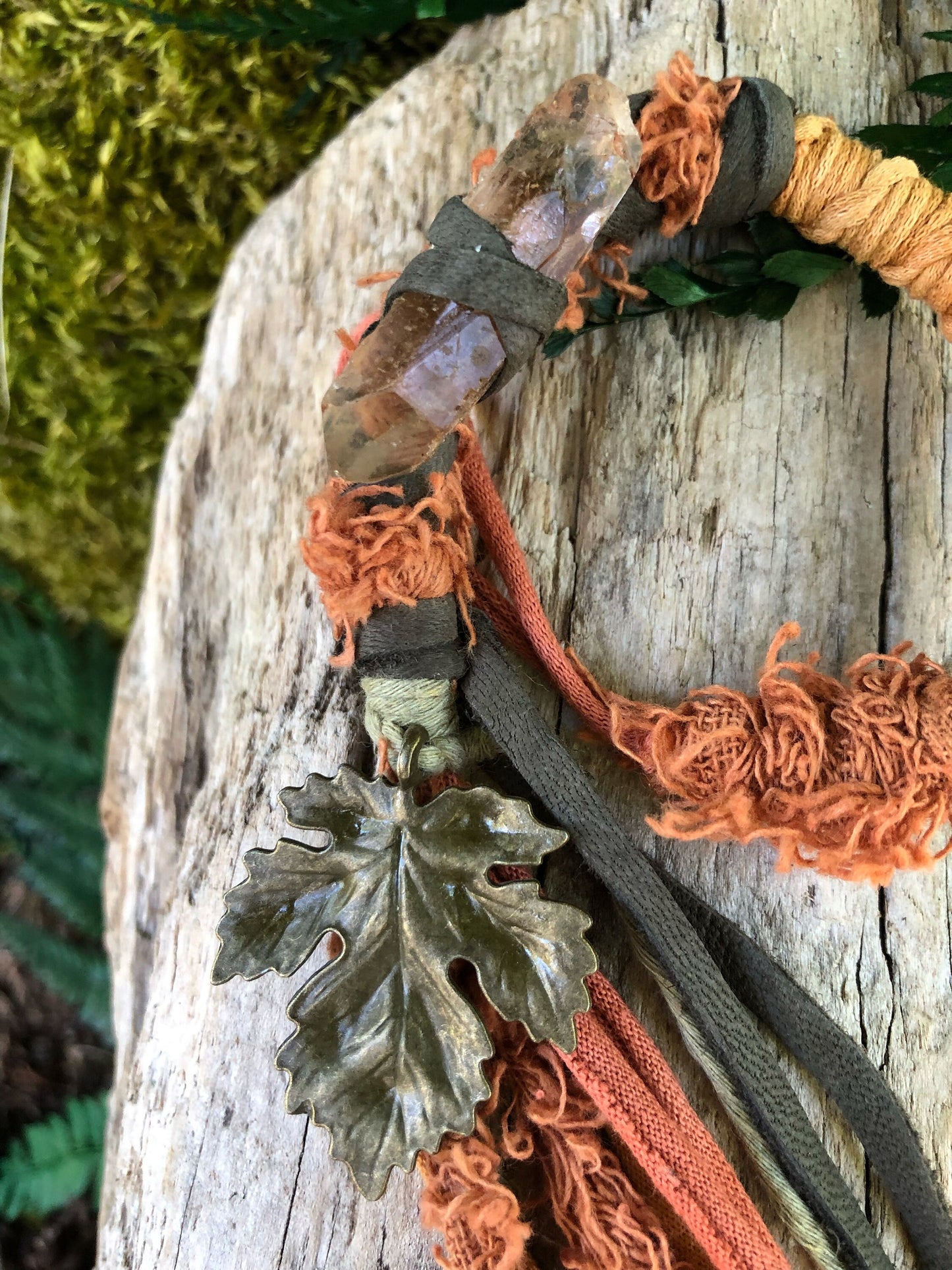 Autumn Moon Hairwrap, Dreadwrap, Fabric Loc Extension, Dreadlock Accessory