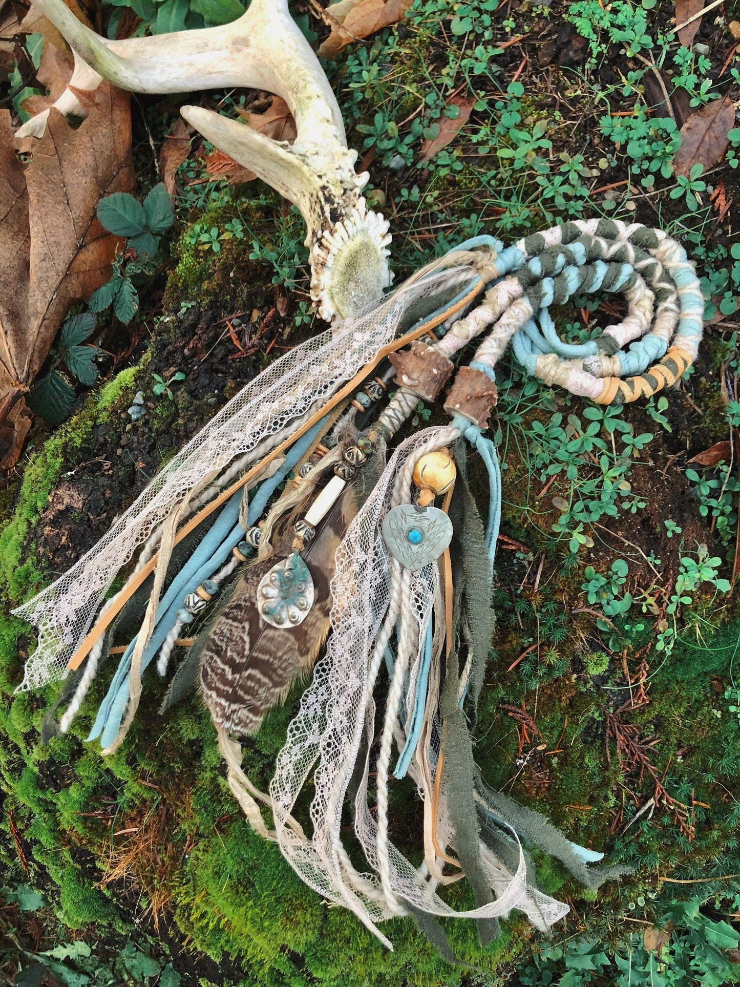 Set of 3 Tribal Folklore Hairwraps, Dreadwraps, Fabric Loc Extensions, Dreadlock Accessories