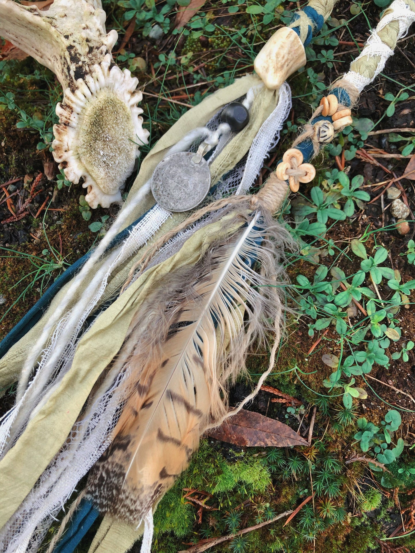 Set of 2 Tribal Folklore Hairwraps, Dreadwraps, Fabric Loc Extensions, Dreadlock Accessories