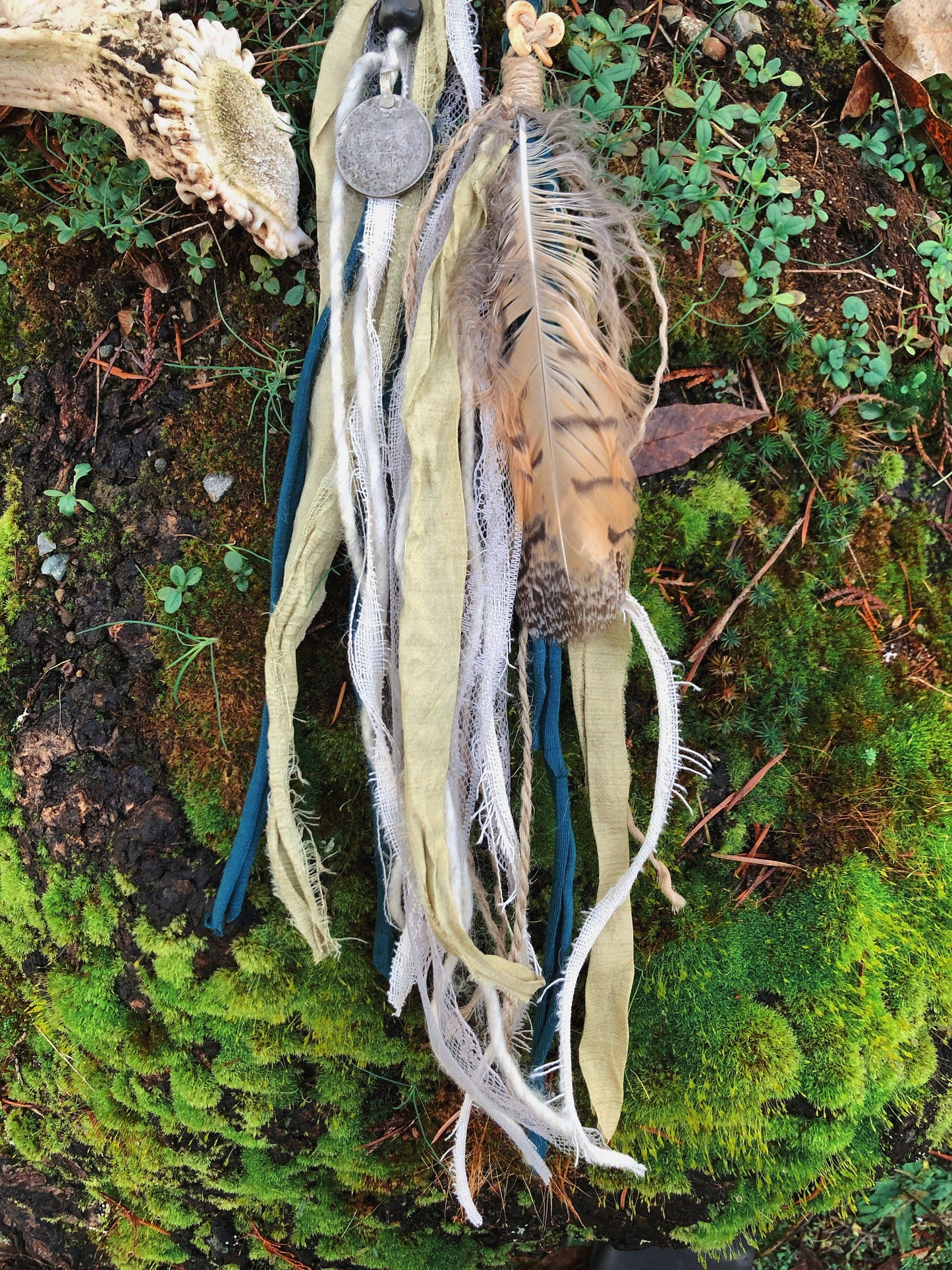 Set of 2 Tribal Folklore Hairwraps, Dreadwraps, Fabric Loc Extensions, Dreadlock Accessories