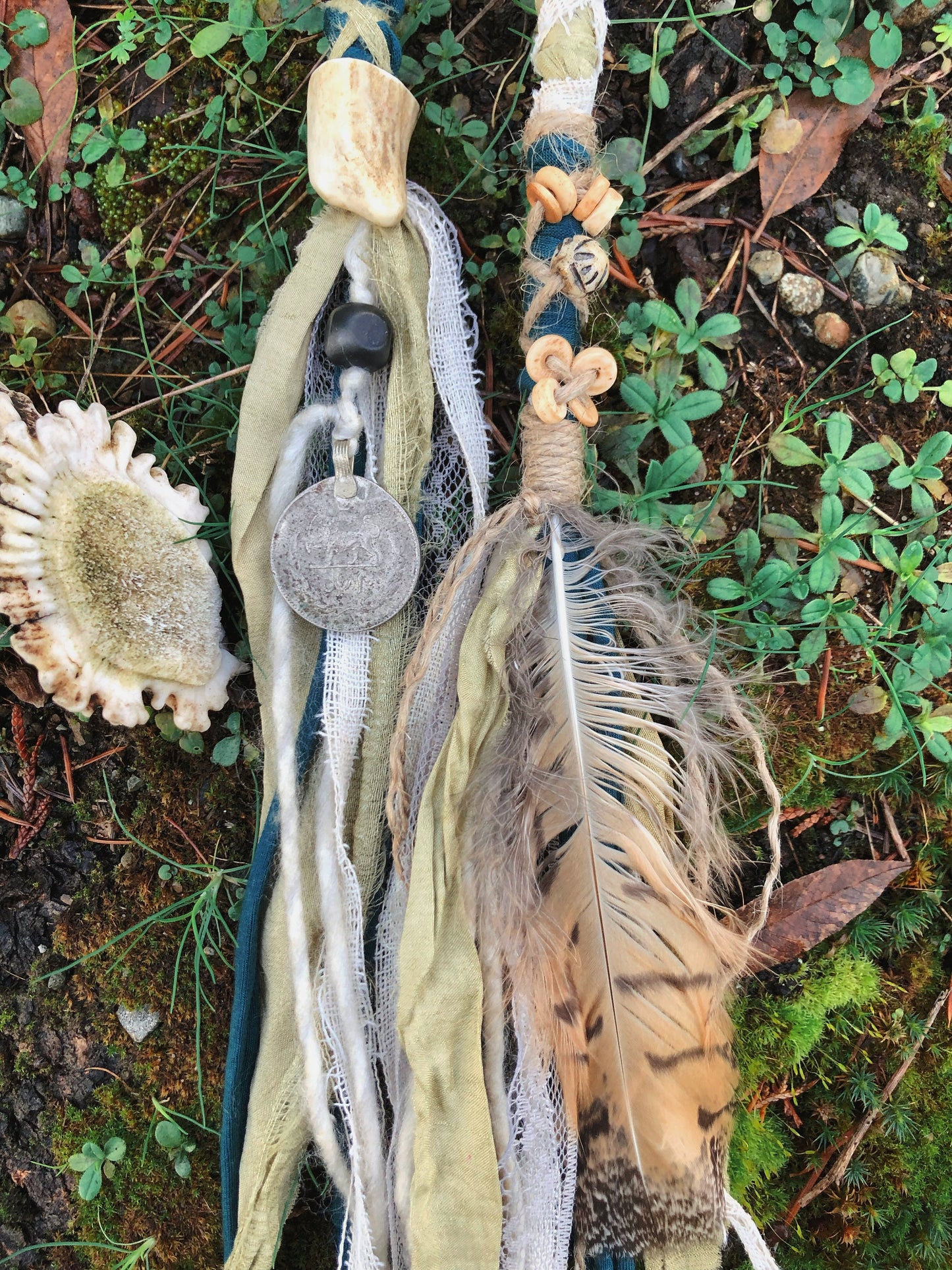 Set of 2 Tribal Folklore Hairwraps, Dreadwraps, Fabric Loc Extensions, Dreadlock Accessories