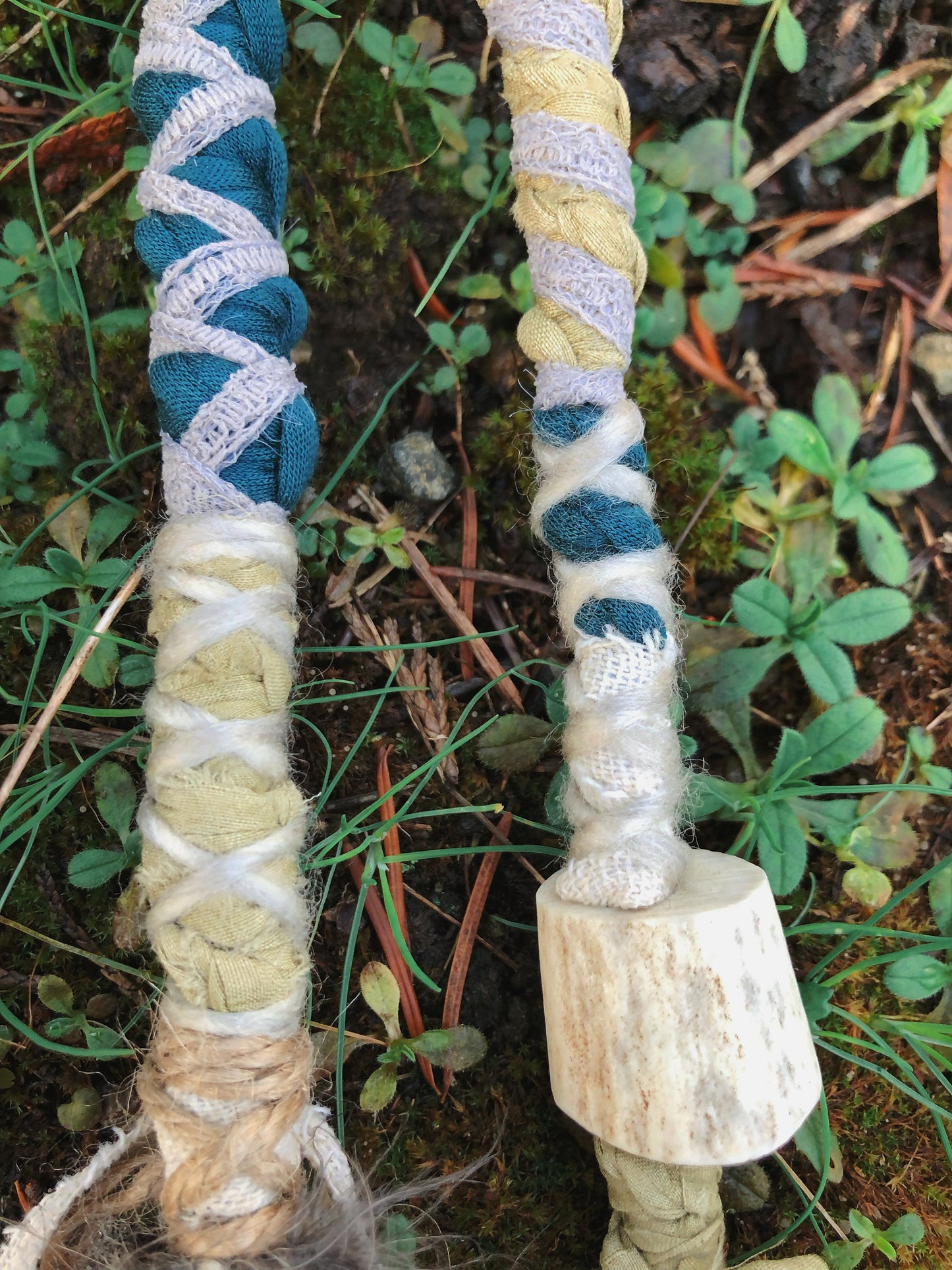 Set of 2 Tribal Folklore Hairwraps, Dreadwraps, Fabric Loc Extensions, Dreadlock Accessories